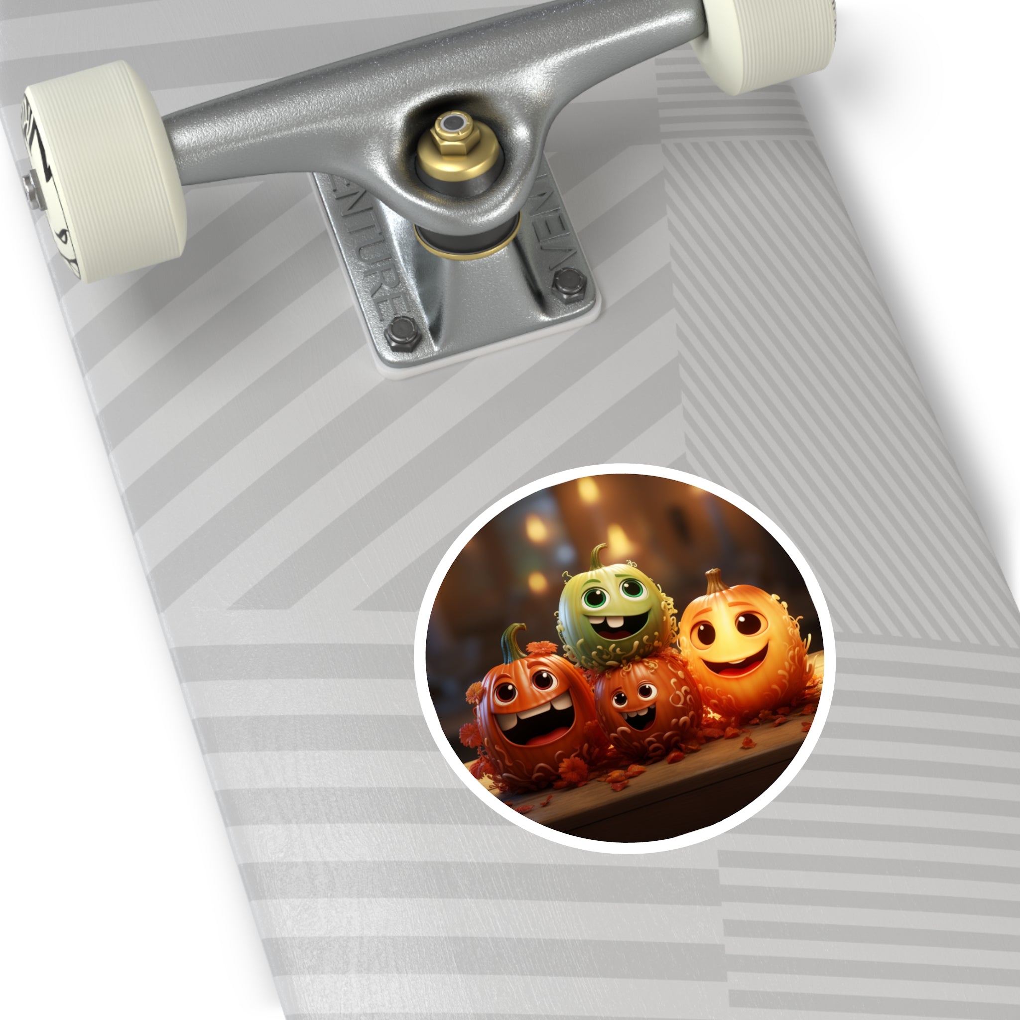 Happy Pumpkin Pals Sticker, Halloween Art, Cute Cartoon Design, Fun Autumn Aesthetic