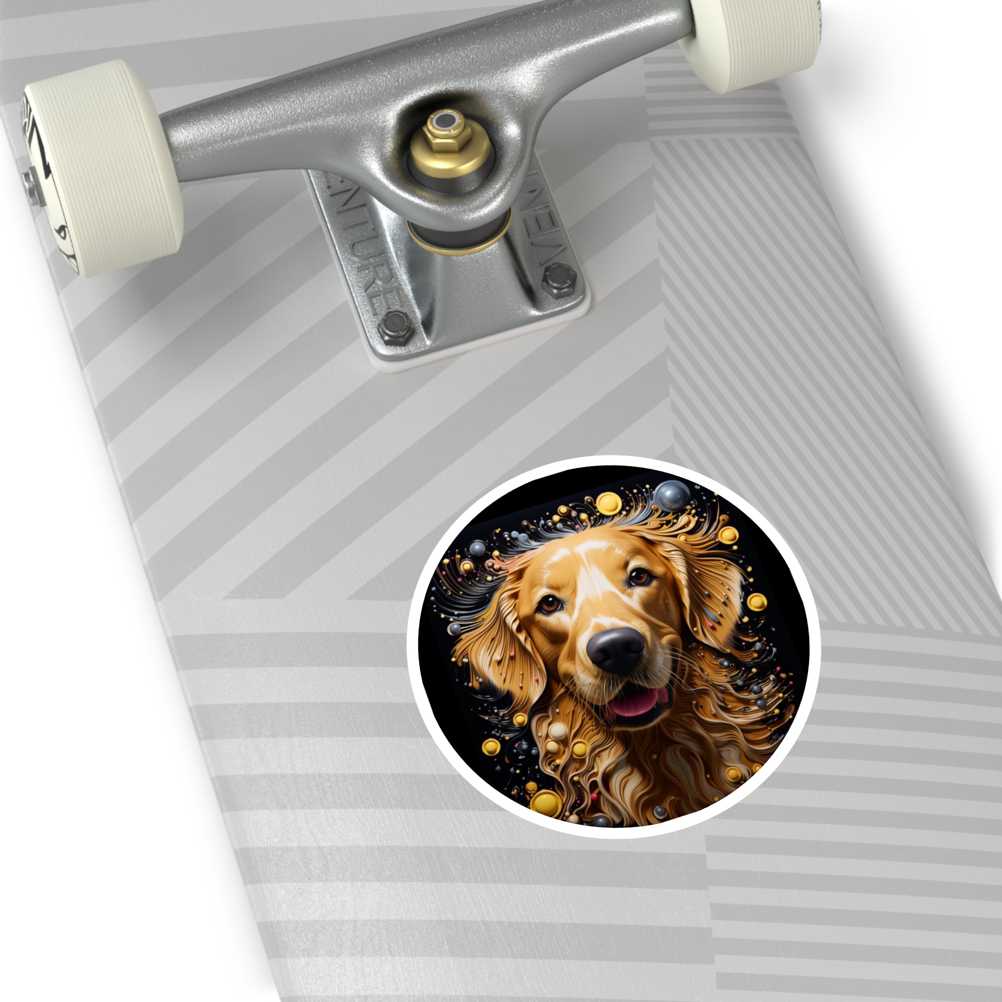 Golden Retriever Sticker, Abstract Pet Art, Colorful Dog Design, Joyful Gift