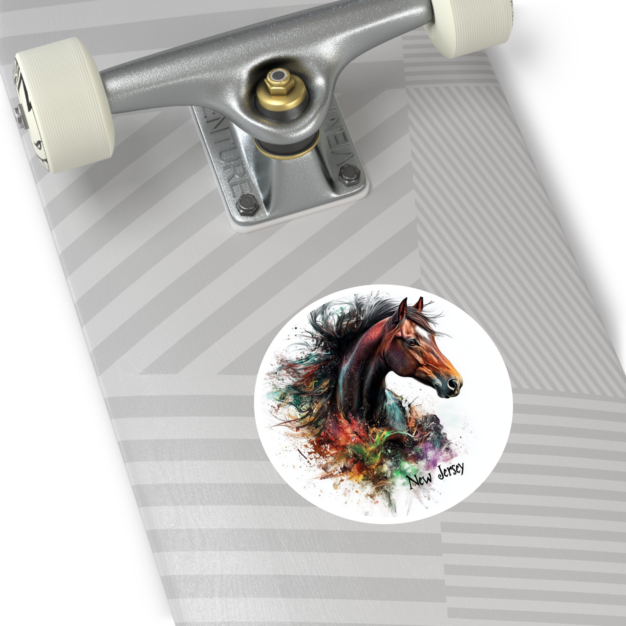New Jersey Horse Sticker, State Animal Art, Color Splash Design, Dynamic Motion