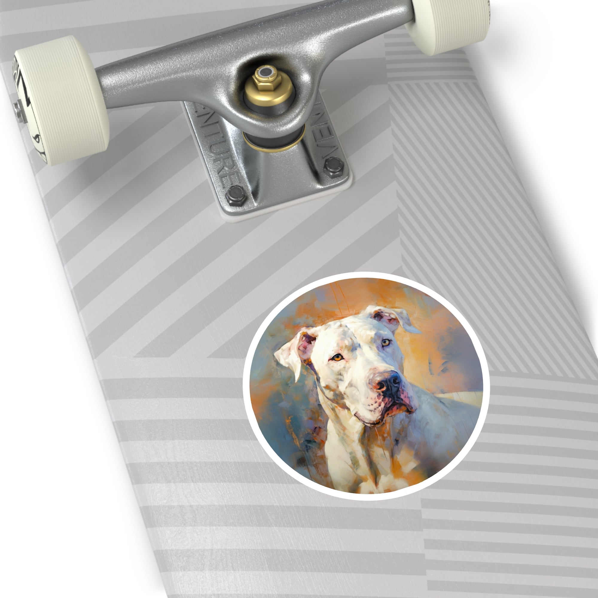 Dogo Argentino Sticker, Painterly Dog Art, Modern Pet Portrait