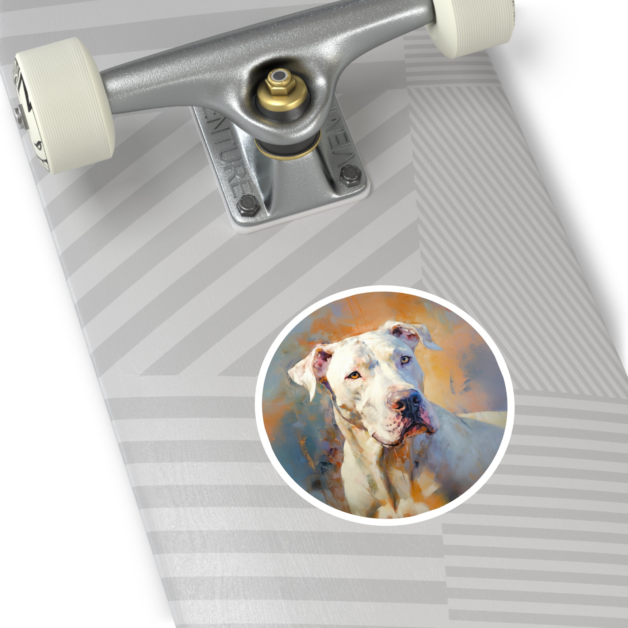 Dogo Argentino Sticker, Painterly Dog Art, Modern Pet Portrait