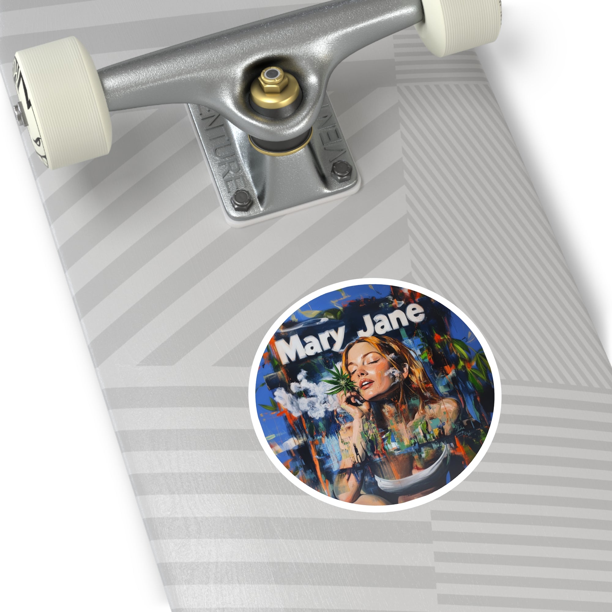 Mary Jane Sticker, Artistic Smoke Design, Modern Art Style, Urban Gift