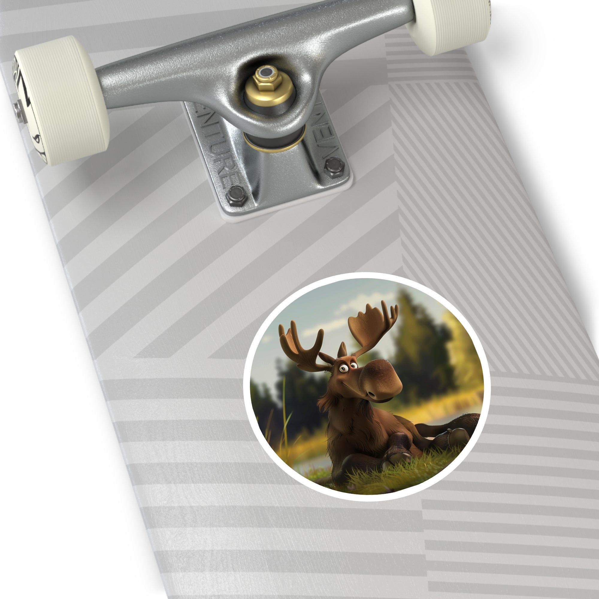 Cartoon Moose, Cute Animated Animal Sticker, Fun Nature Design, Kids Gift