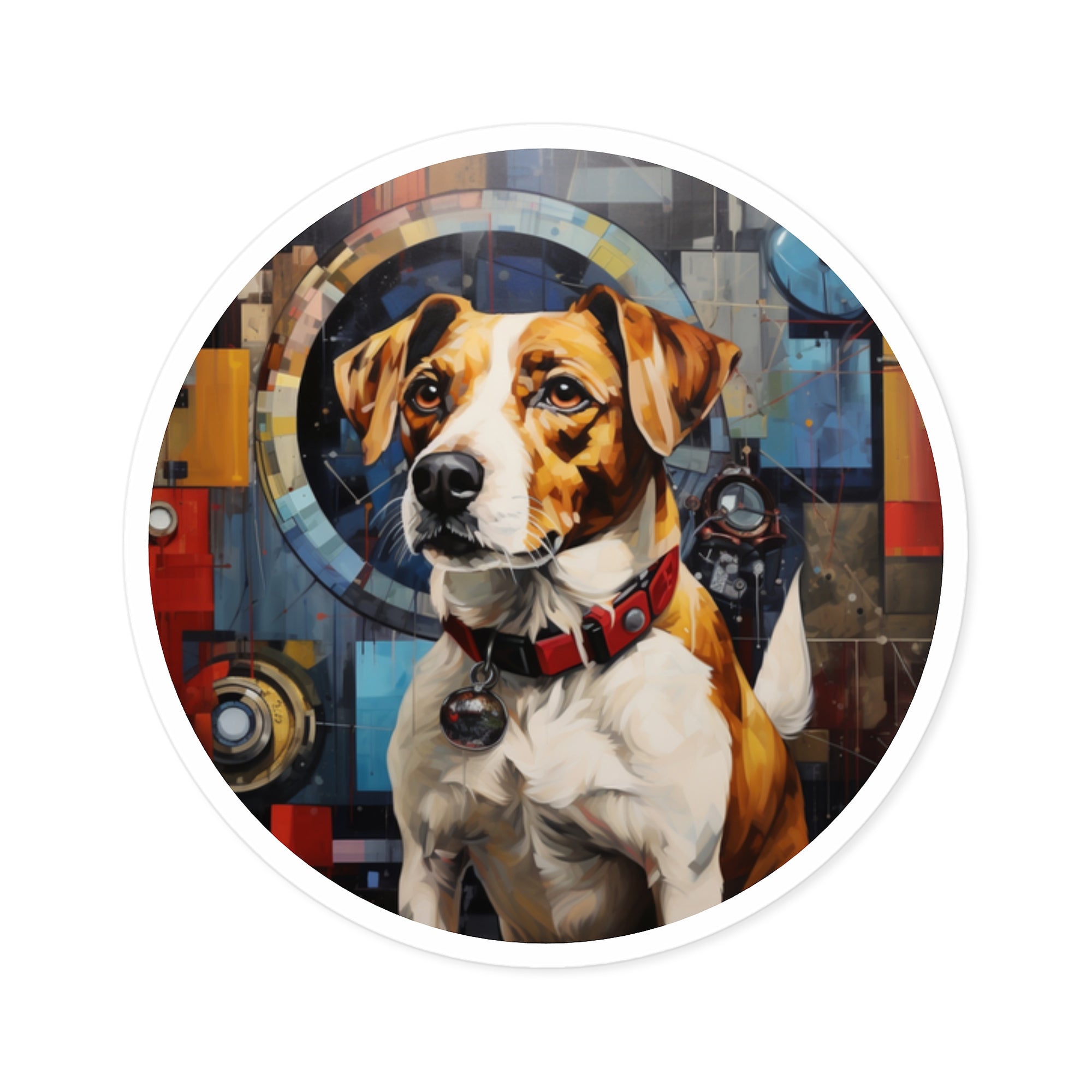 Jack Russell Postmodern Sticker, Abstract Dog Art, Bold Design, Modern Gift
