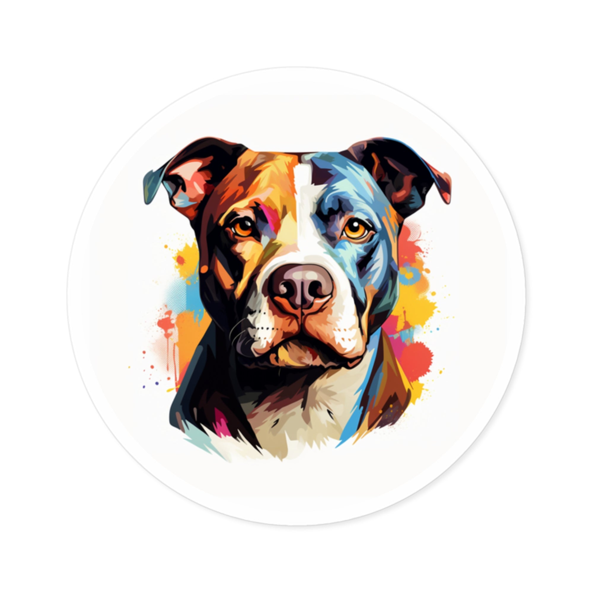 American Staffordshire Terrier, Halftone Sticker, Laptop Decal, Gift for Dog Lovers