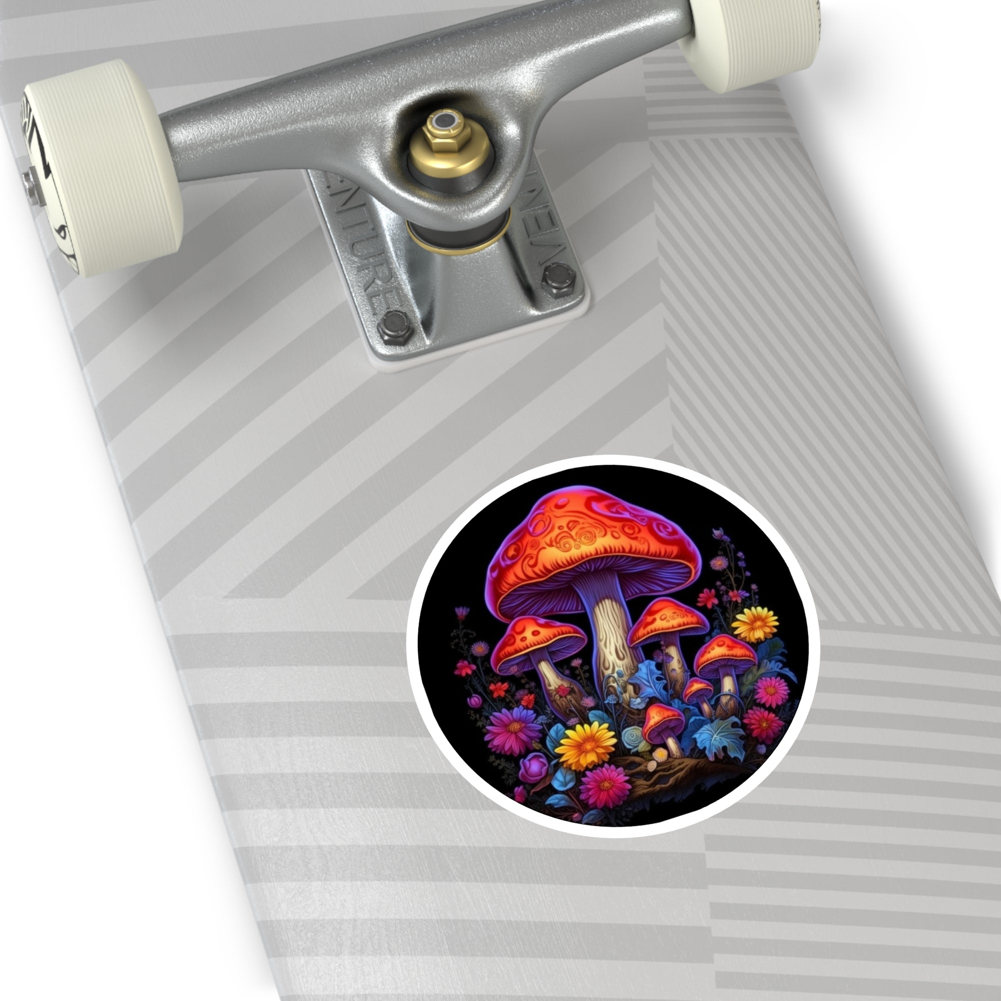 Floral Mushroom Cluster, Vibrant Art Sticker, Laptop Decor, Nature Lovers