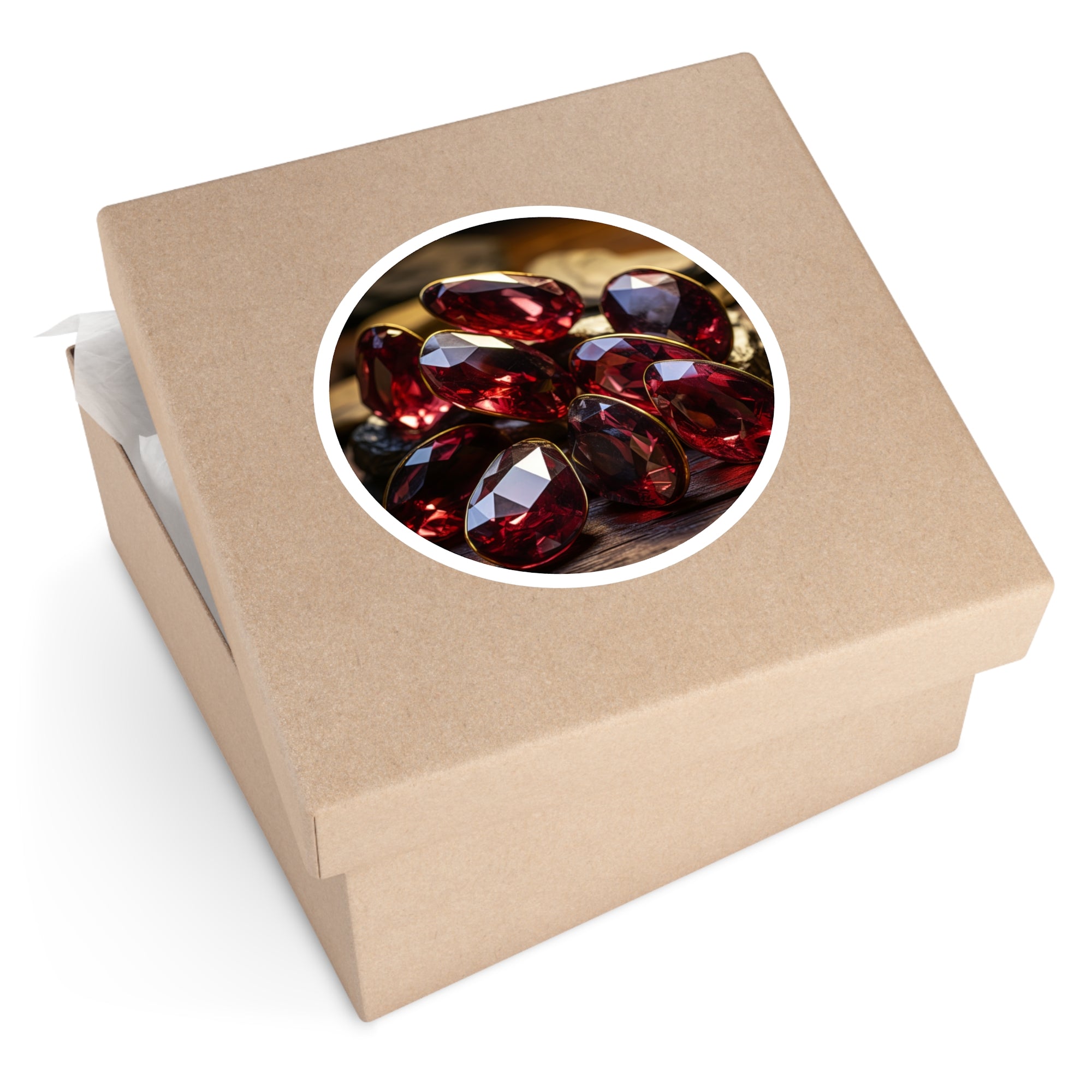 Garnet Crystals, Red Gemstone Sticker, Passion Art, Energy Design