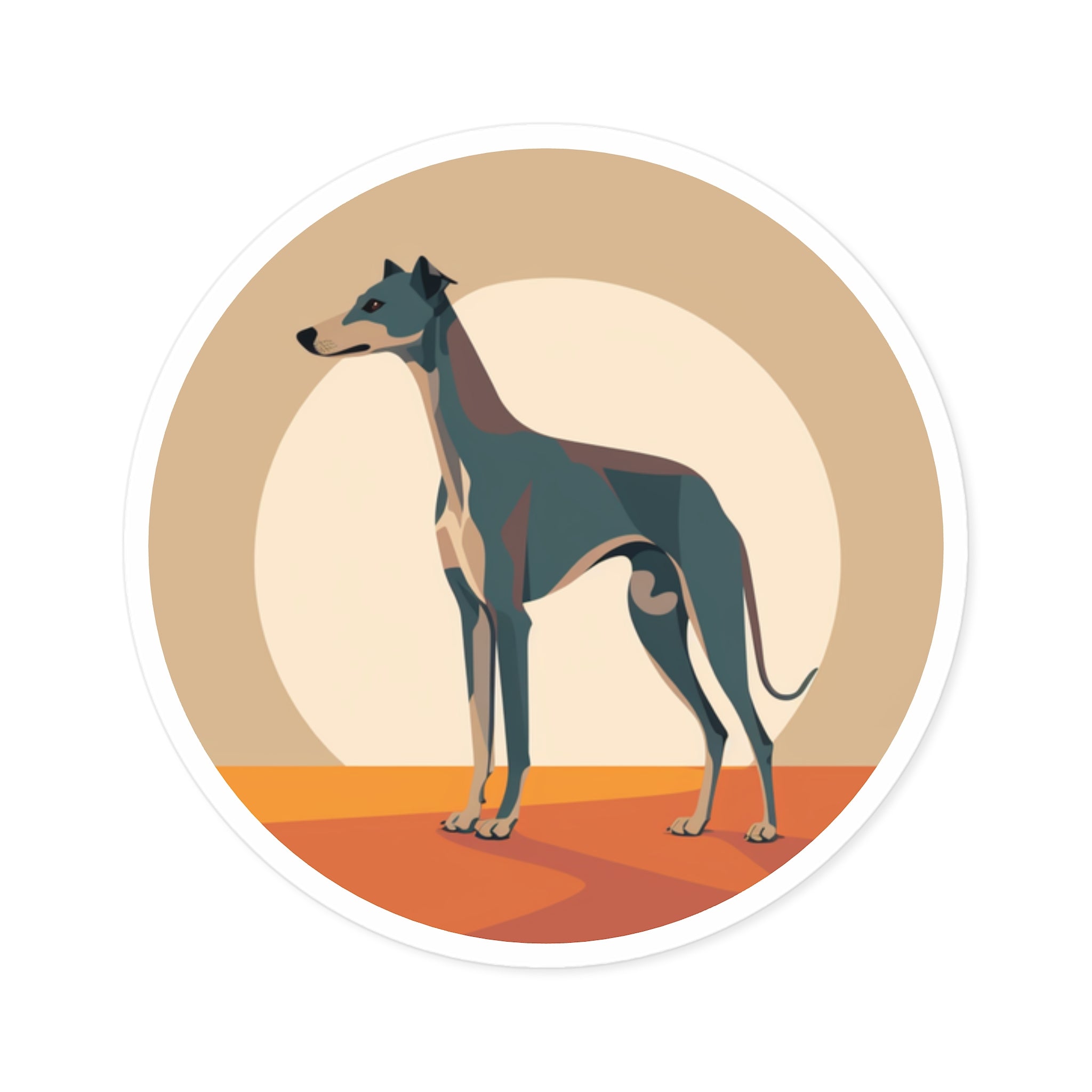 Greyhound Minimalist Sticker, Sleek Design, Modern Dog Art, Elegant Lines