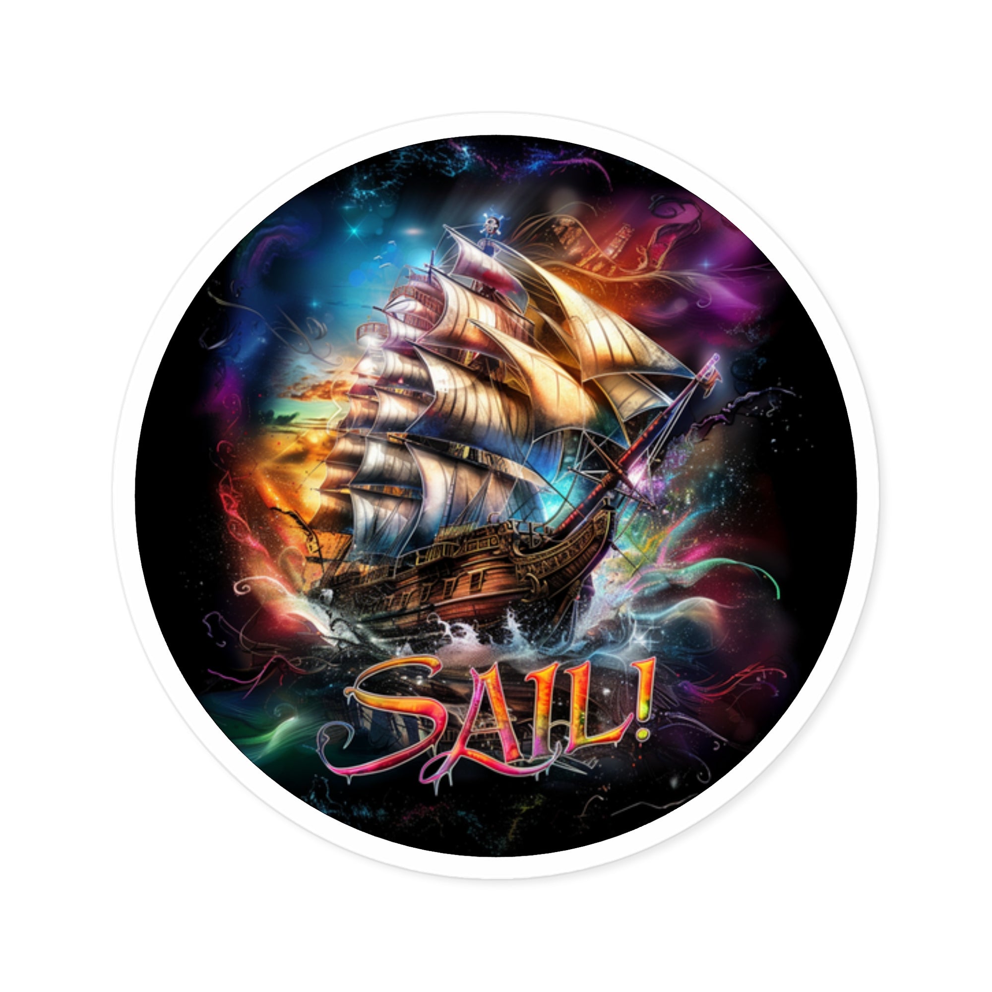 Round Sticker Template Example, StickerStyles Design, Creative Demo, Art Display