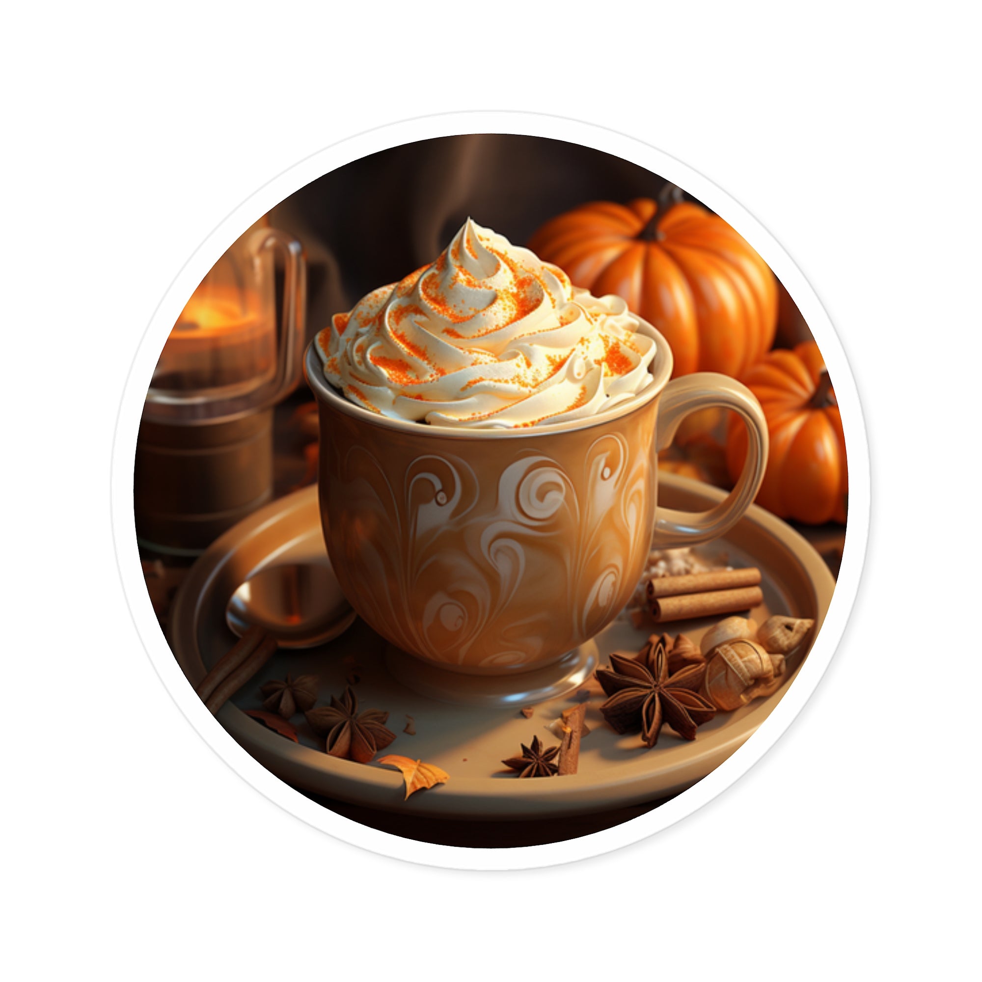Pumpkin Spice Sticker, Autumn Drink Art, Cozy Season Design, Fall Gift