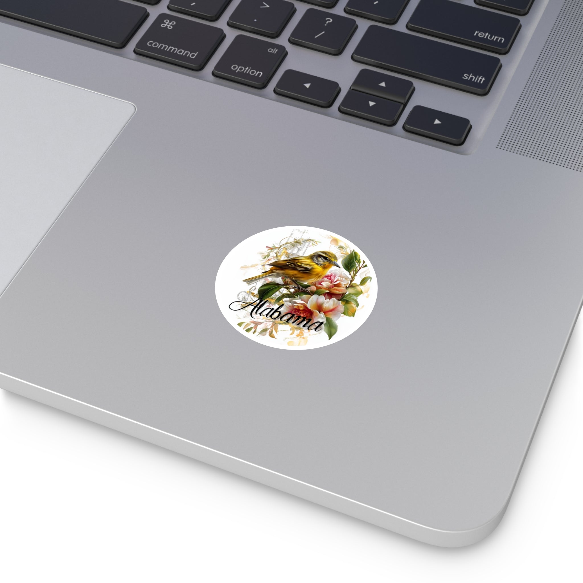 Alabama Bird & Flower, State Design Sticker, Nature Art, Floral Gift