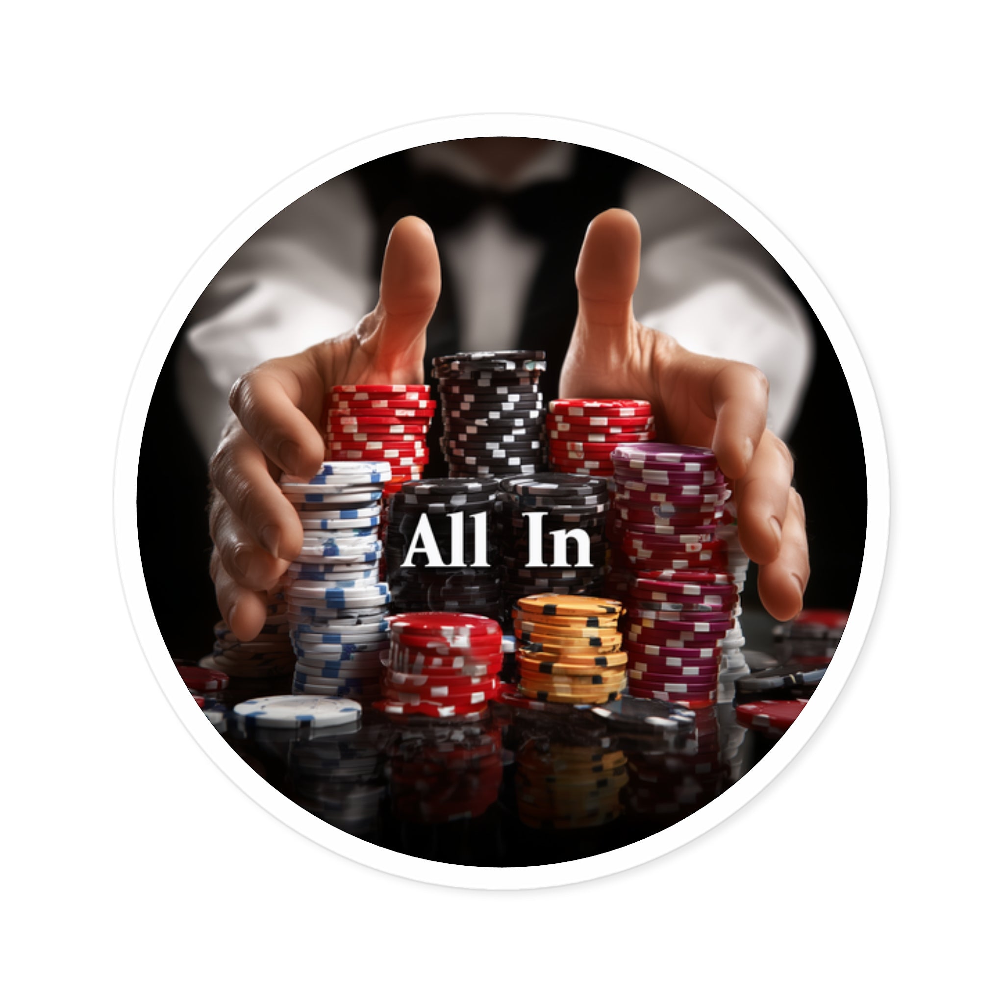 Poker Night Sticker, All In Art, Casino Design, Bold Gamer Aesthetic