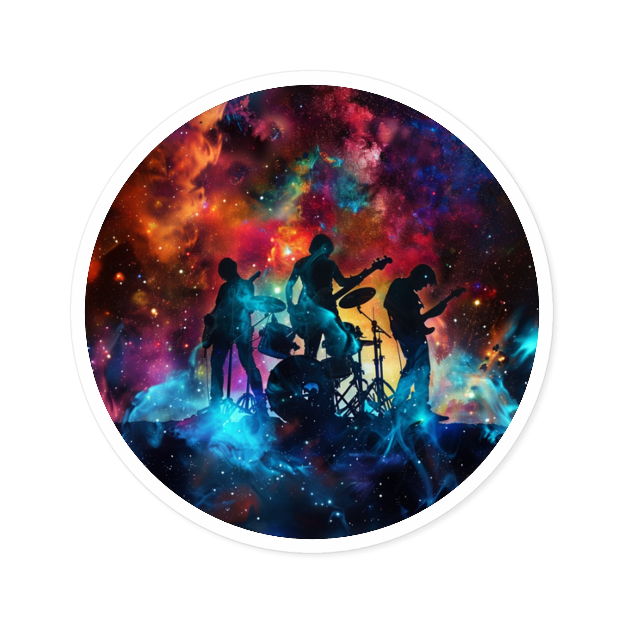 Galactic Band, Space Rock Sticker, Music Art, Cosmic Design