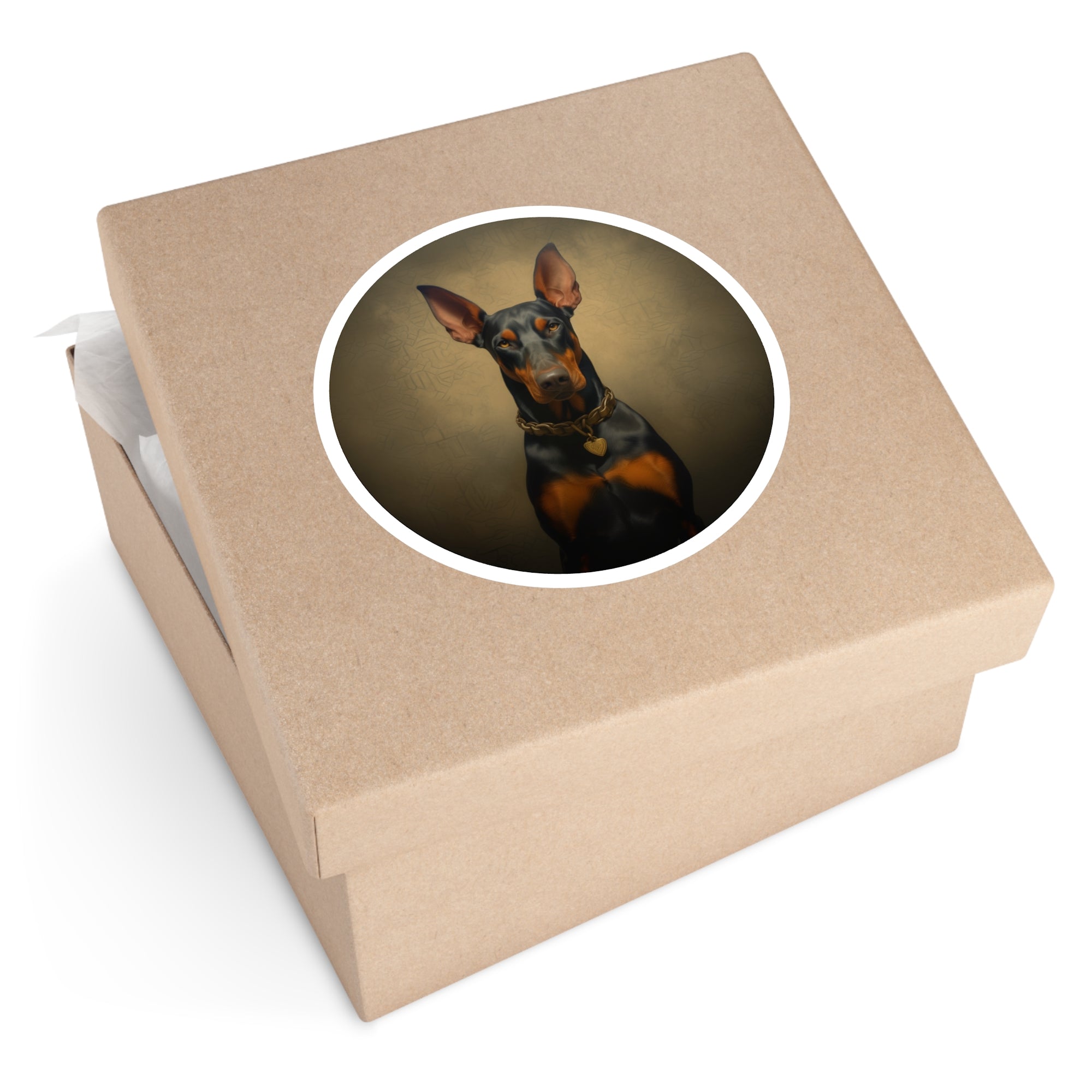 Doberman Dog Sticker, Strong Pet Portrait, Confident Guard Dog Art