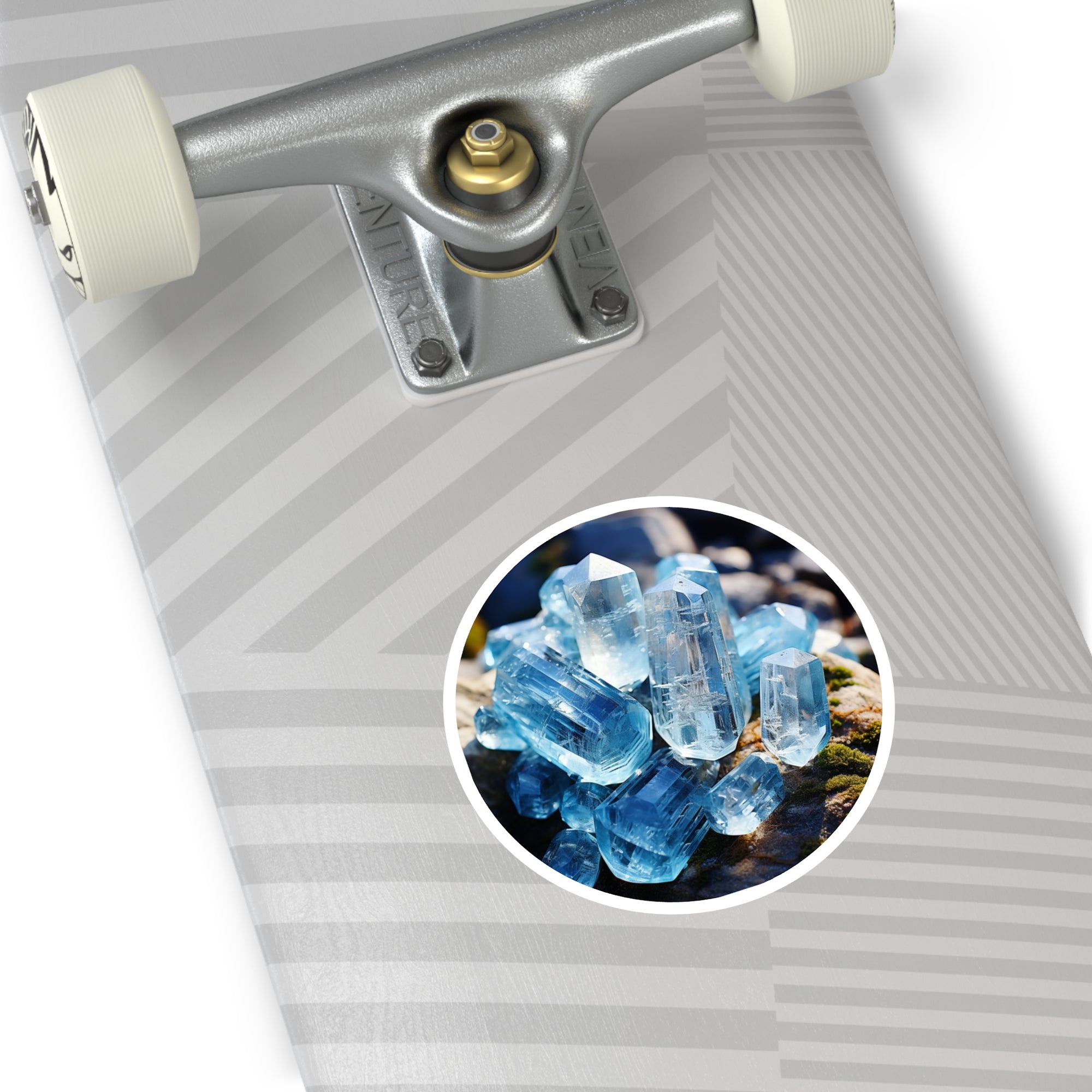 Aquamarine Crystals, Blue Gemstone Sticker, Healing Stone Art, Ocean Gift