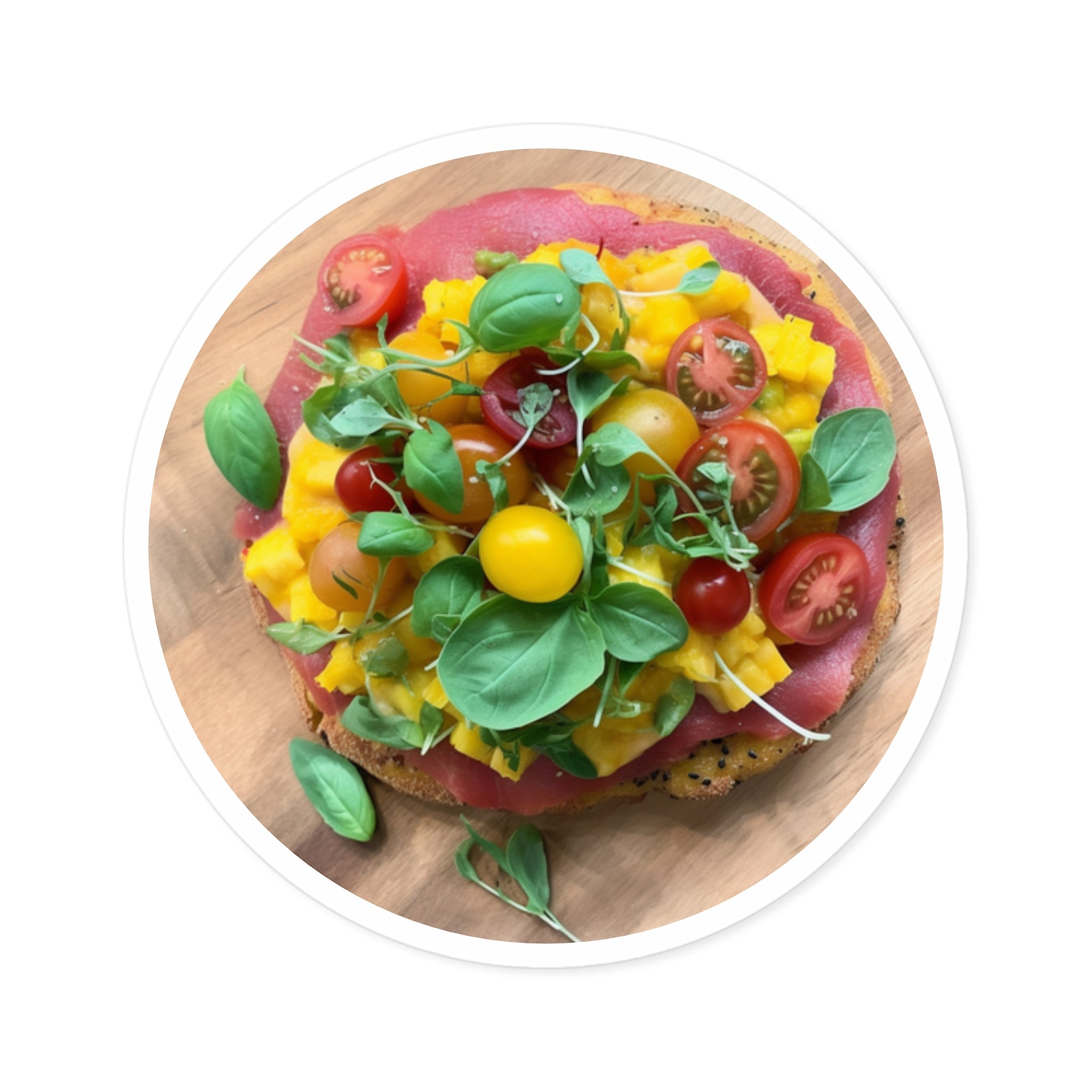 Bohemian Pizza, Food Art Sticker, Laptop Decal, Gift for Foodies