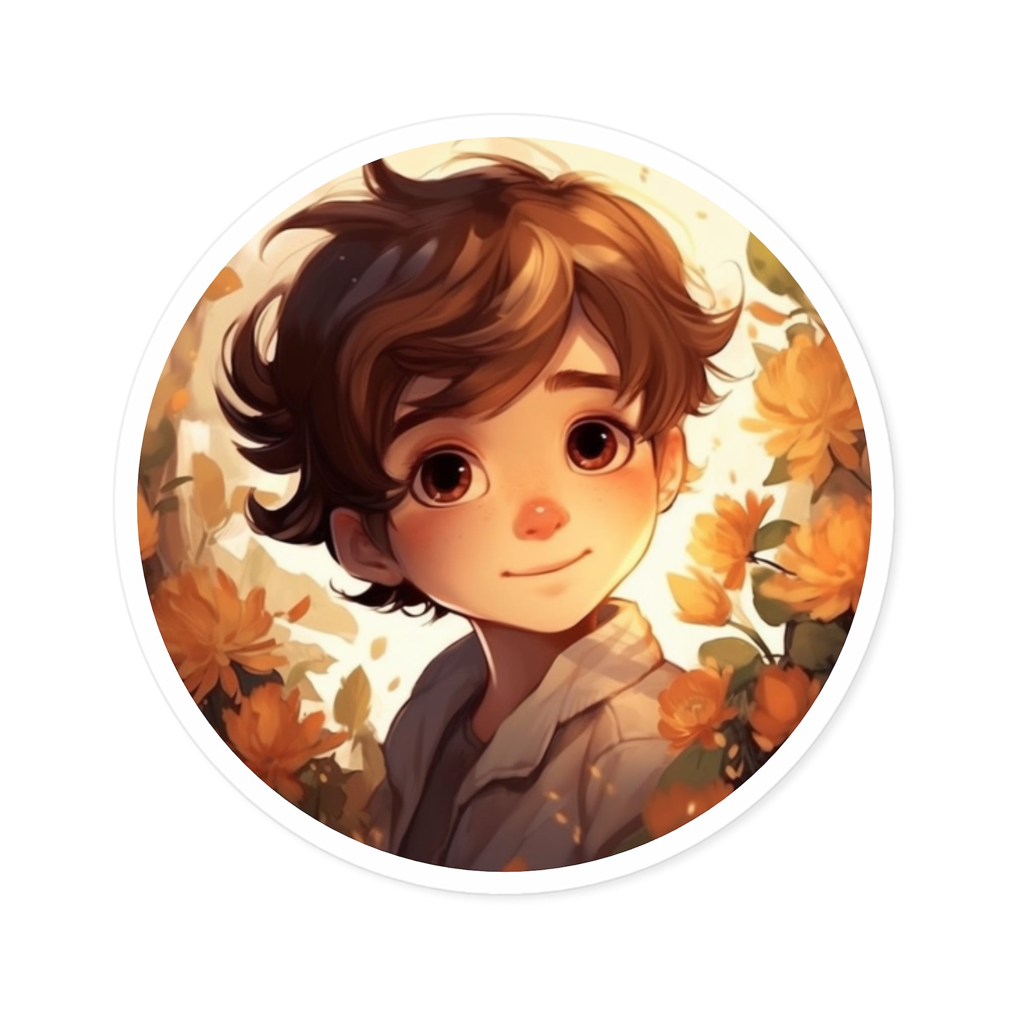 Cute Boy Sticker, Precious Moments Art, Wholesome Character, Warm Design