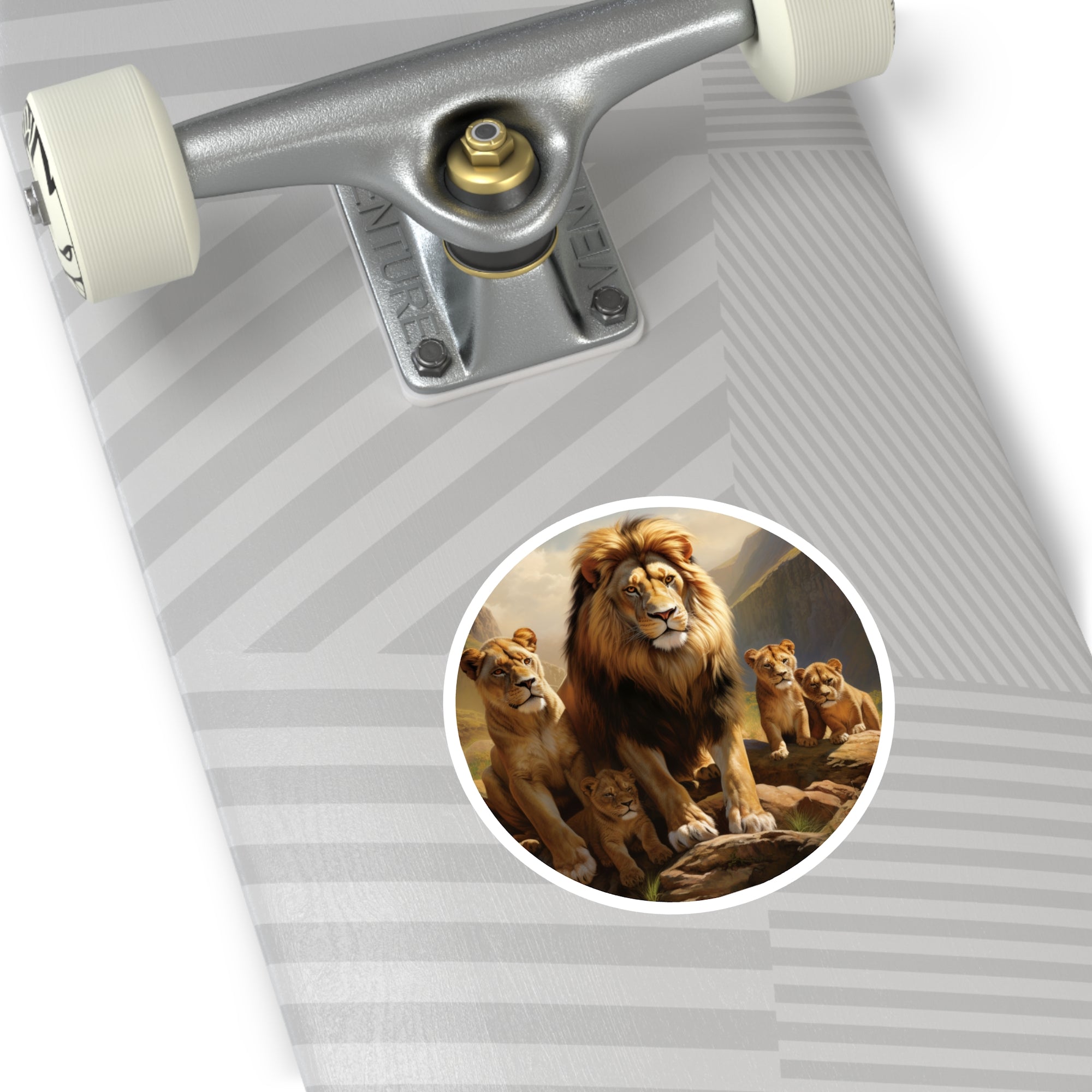 Lion Family Sticker, Wildlife Art Design, Majestic Safari Scene, Animal Pride