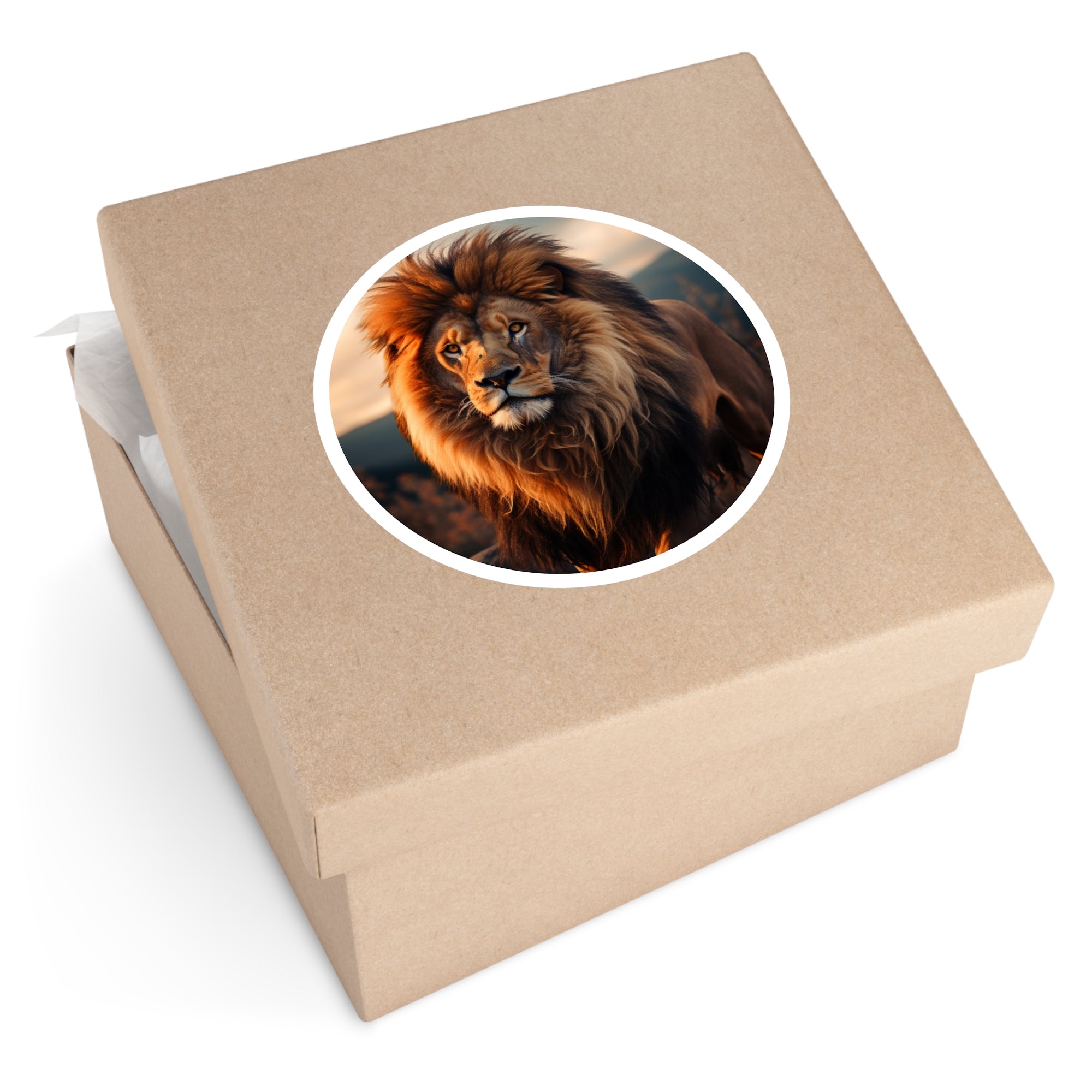 Majestic Lion Sticker, Realistic Wildlife Art, Nature Design, Strength Symbol
