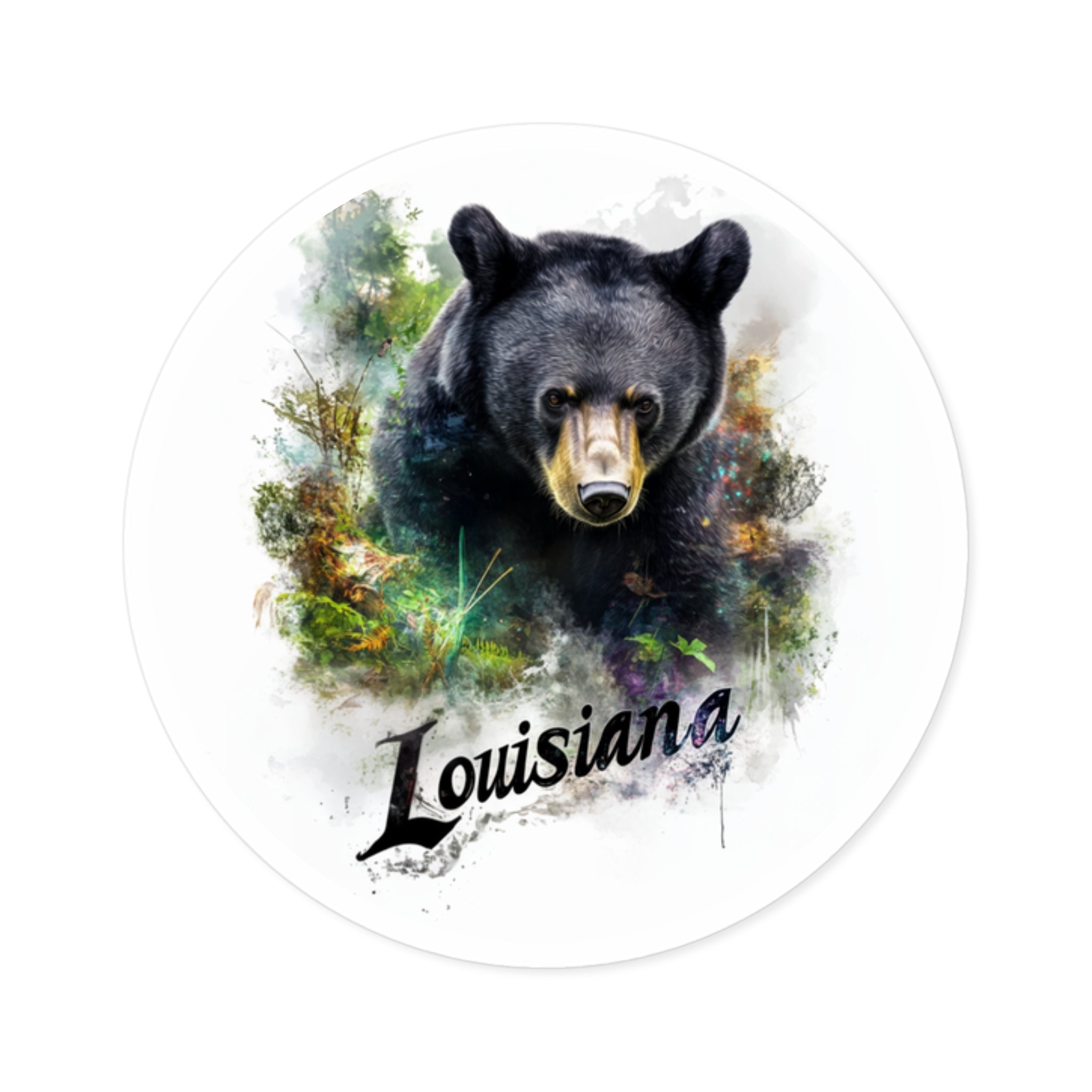 Louisiana Bear, Bayou Forest Sticker, Laptop or Journal, State Wildlife Gift