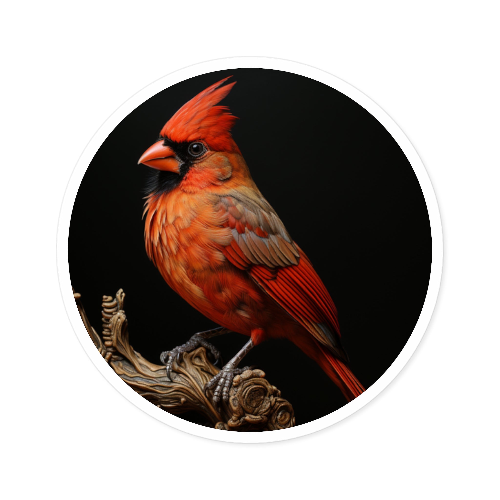 Northern Cardinal Sticker, Red Bird Art, Realistic Nature Design, Holiday Gift Idea