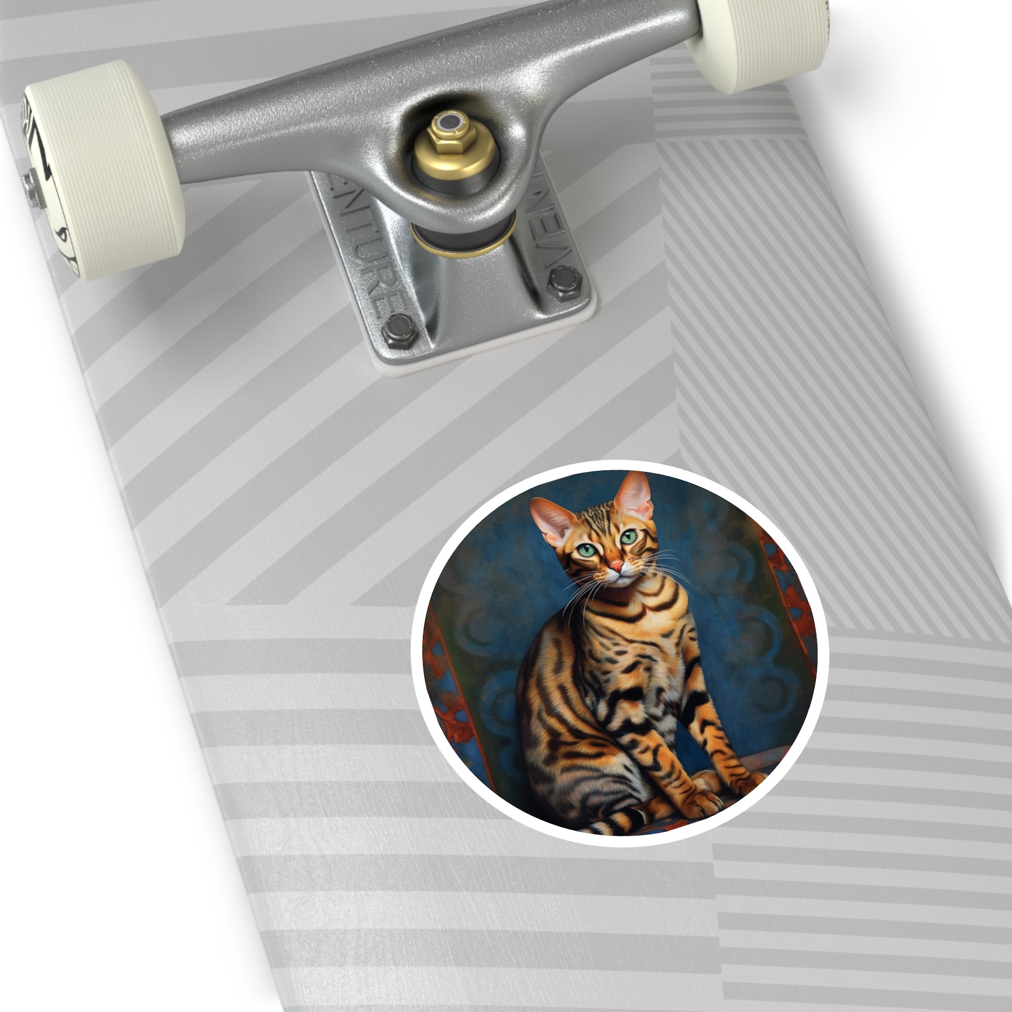 Bengal Cat Portrait, Artistic Sticker, Cat Lovers, Elegant Pattern