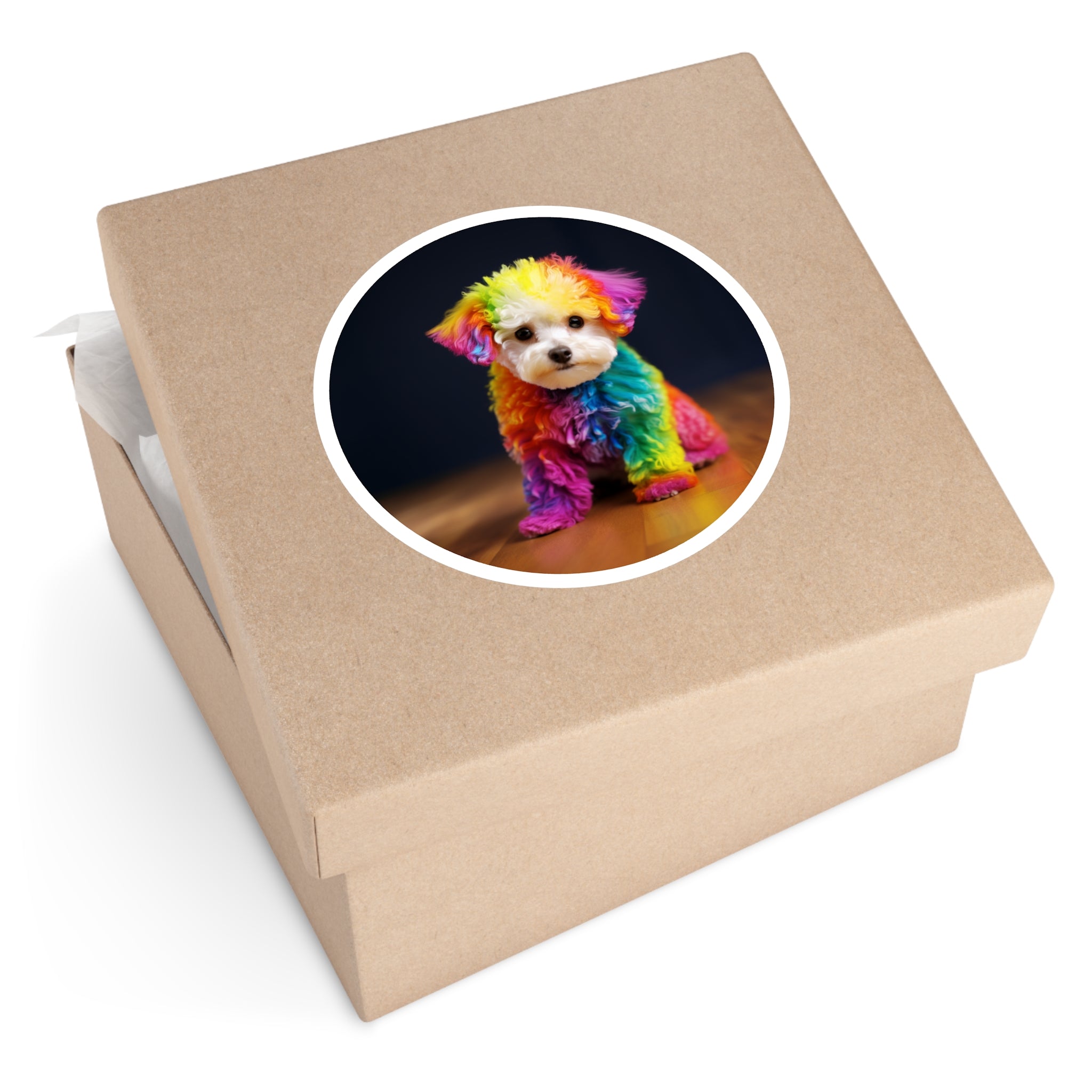 Bichon Frise, Psychedelic Sticker, Laptop Decal, Gift for Dog Lovers