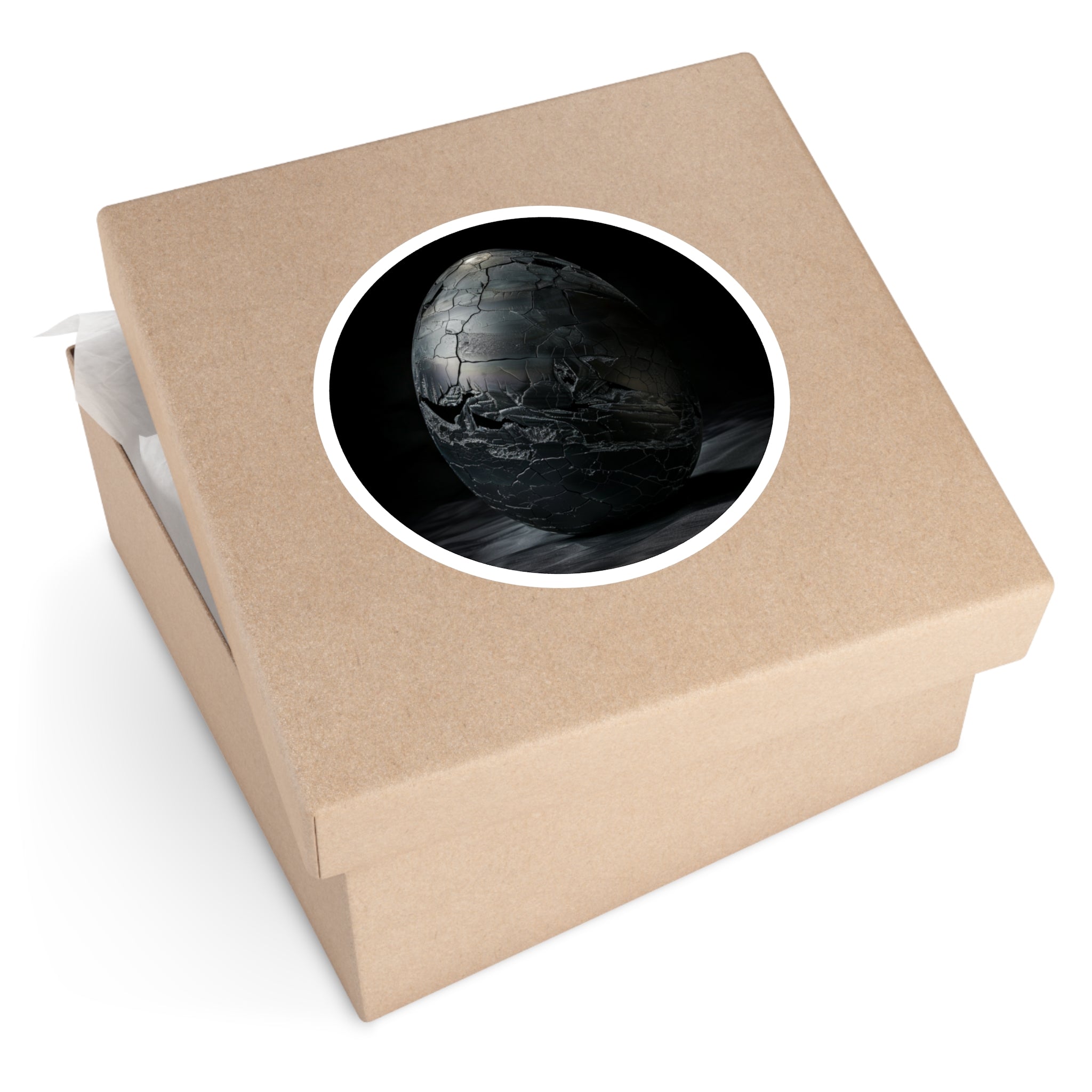 Obsidian Egg, Mysterious Design Sticker, Dark Art, Fantasy Object