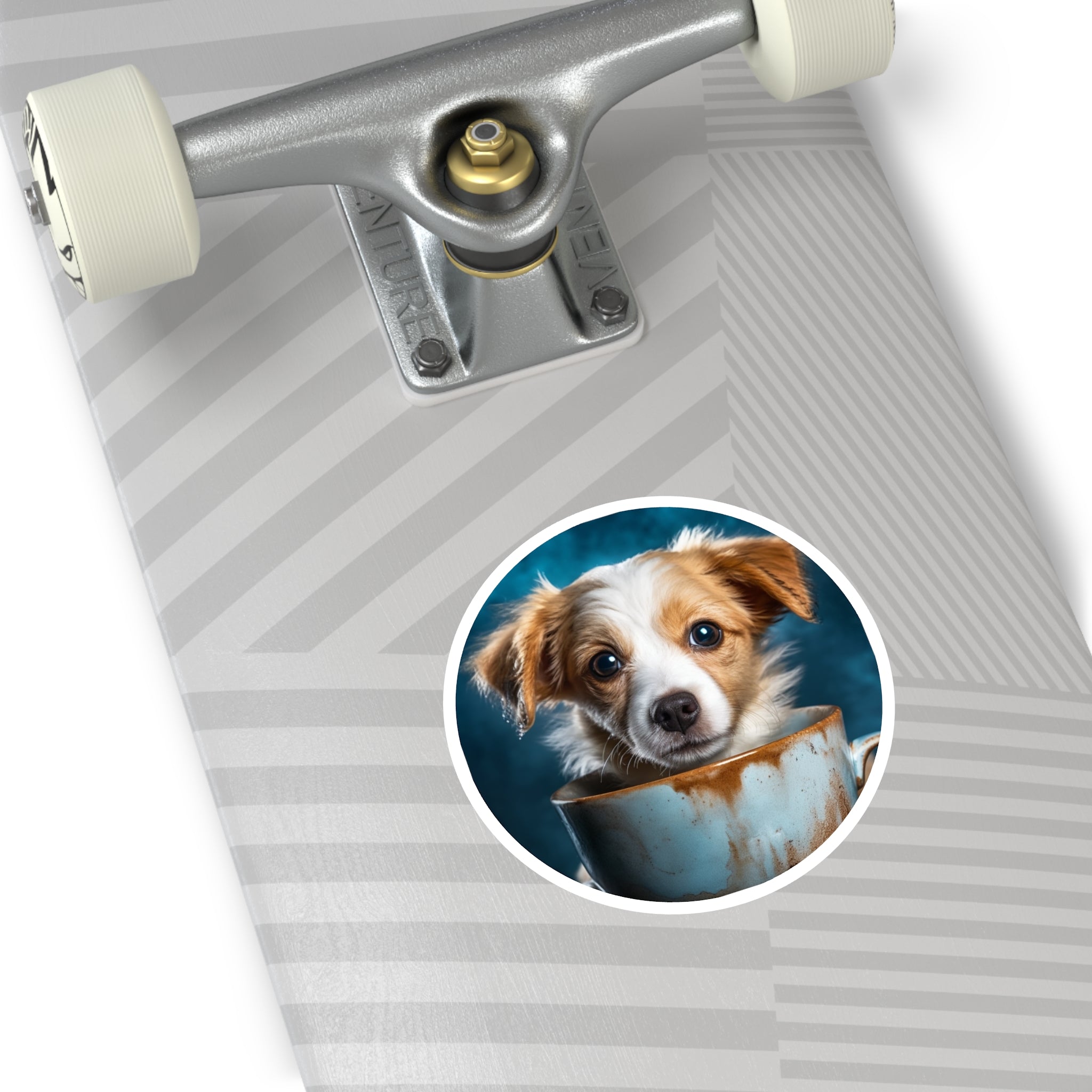 Morning Pup Sticker, Coffee Art, Cute Dog Design, Cozy Lifestyle Aesthetic