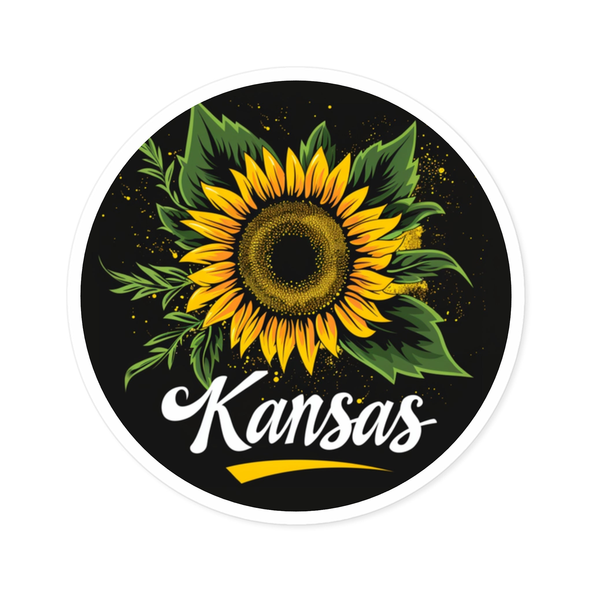 Kansas Sunflower, Bold Graphic Sticker, Laptop or Journal, State Flower Art