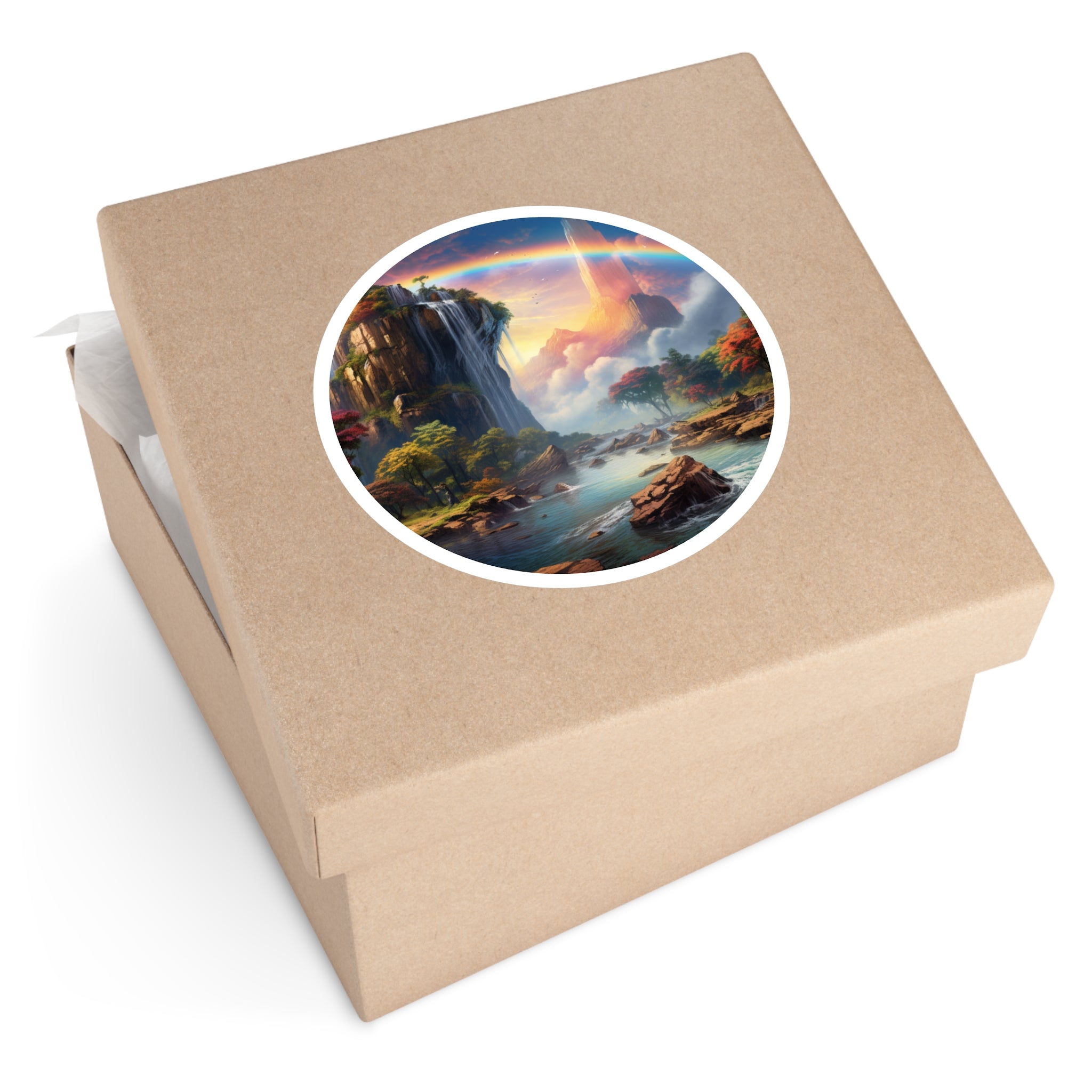 Rainbow Mountain Valley, Dreamscape Sticker, Laptop Decal, Scenic Nature Gift