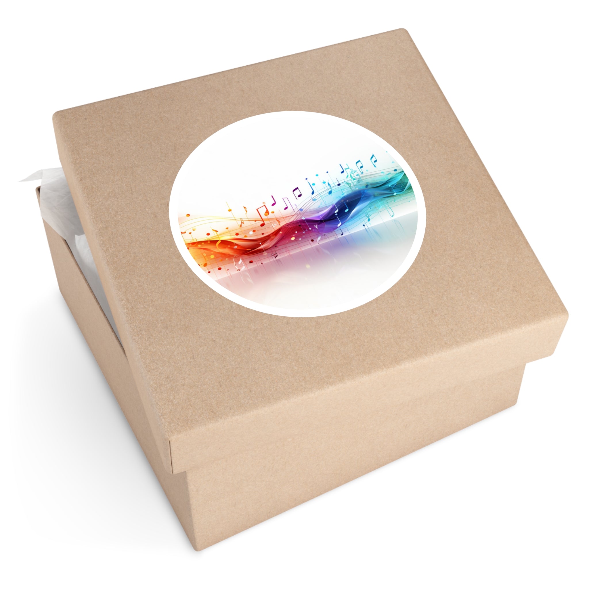 Colorful Music Flow Sticker, Abstract Notes Design, Artistic Soundwave Art, Joyful Gift