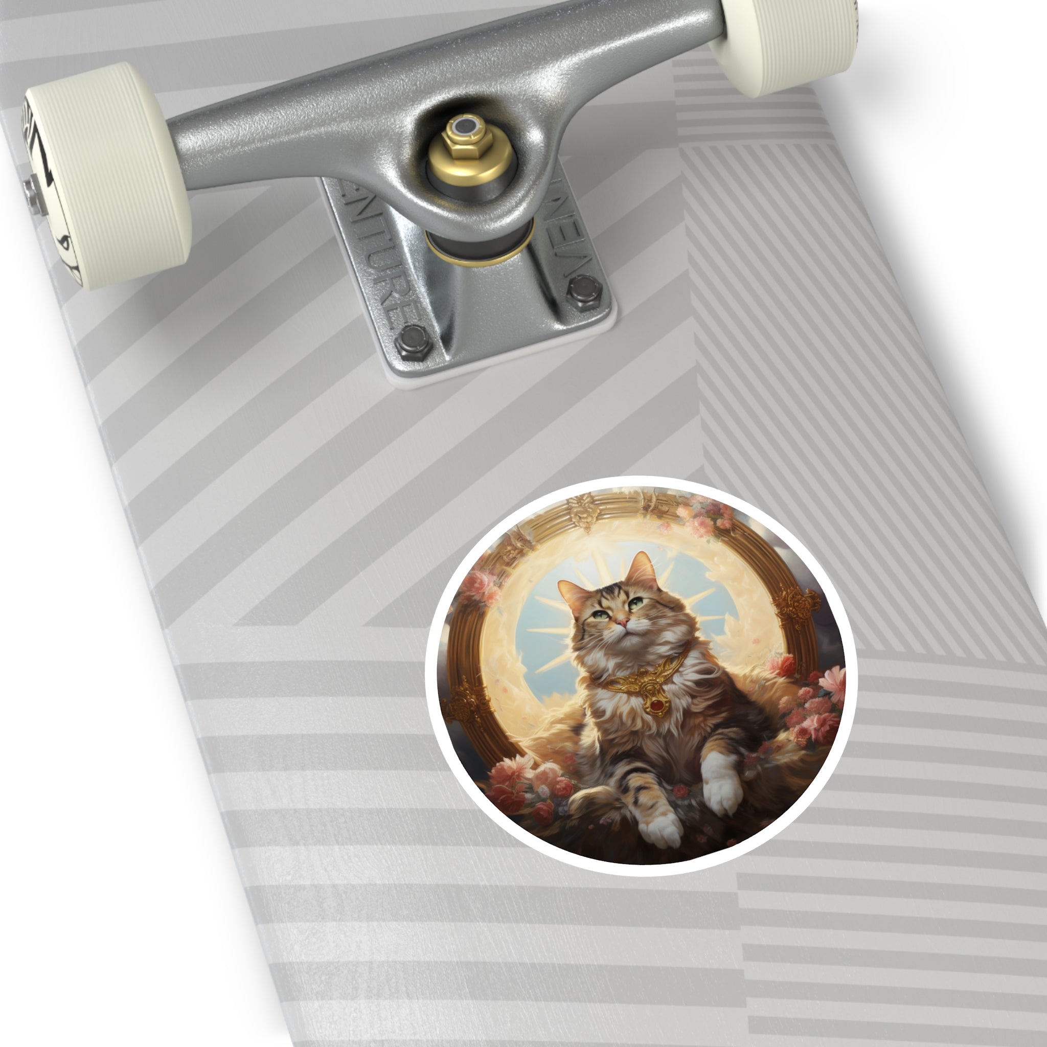 Celestial Cat, Soft Art Sticker, Journal Decor, Peaceful Gift