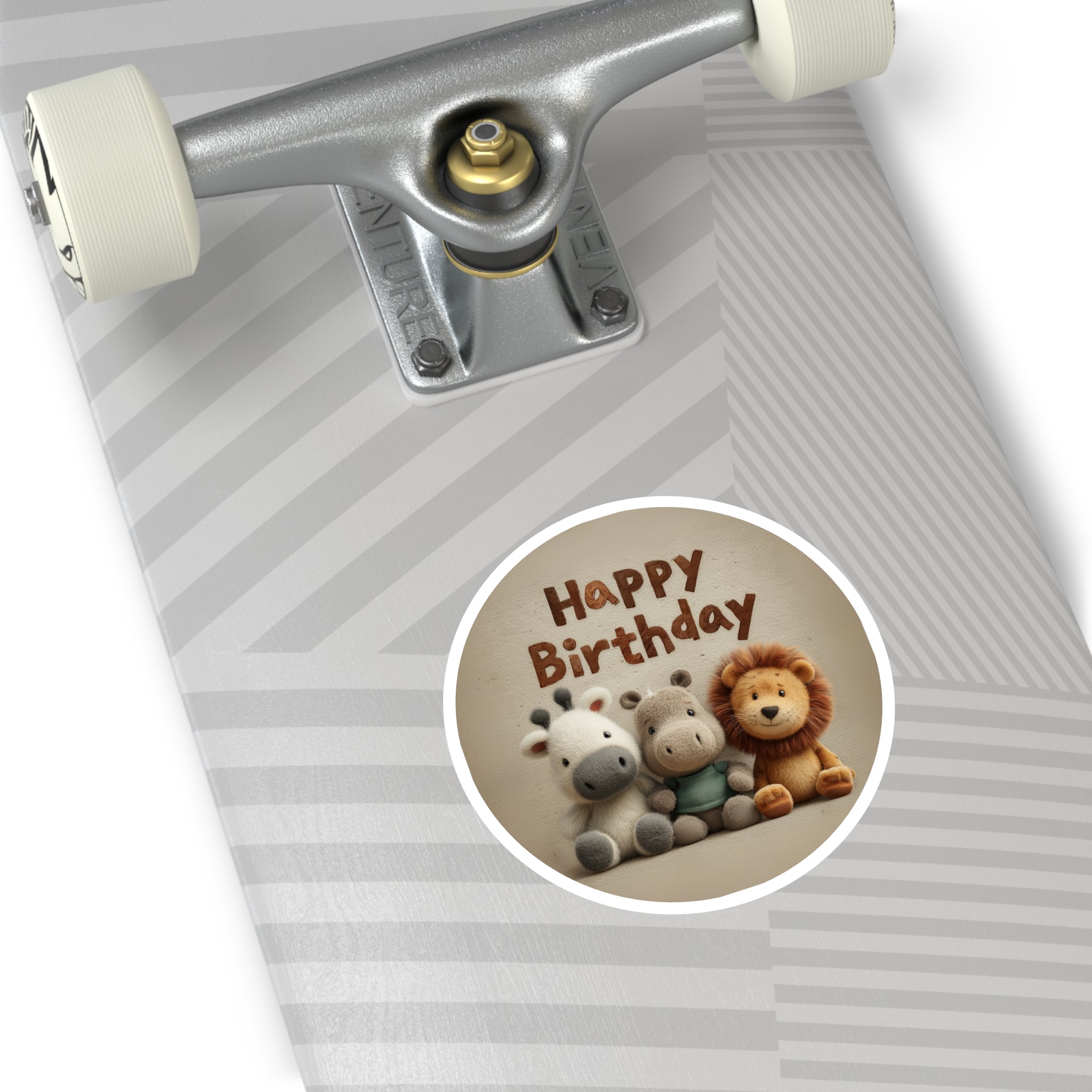 Happy Birthday Sticker, Cute Animal Art, Kids Party Design, Whimsical Celebration