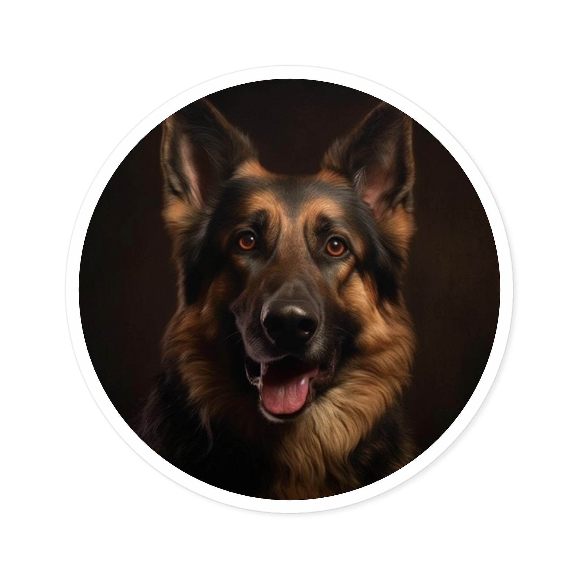 German Shepherd Sticker, Realistic Dog Design, Loyal Pet Art, Classic Style