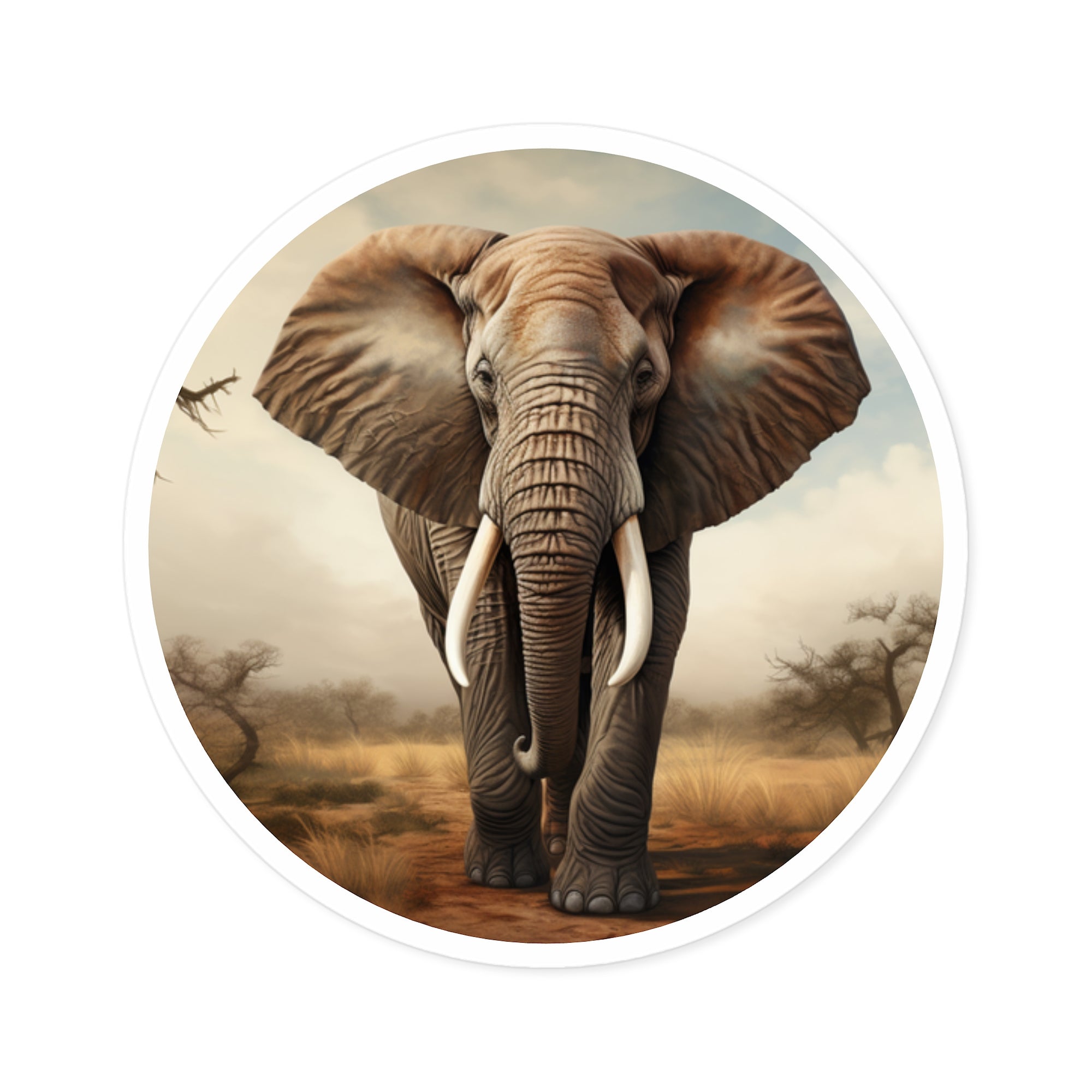 Majestic Elephant, Realistic Animal Sticker, Wildlife Art, Safari Gift