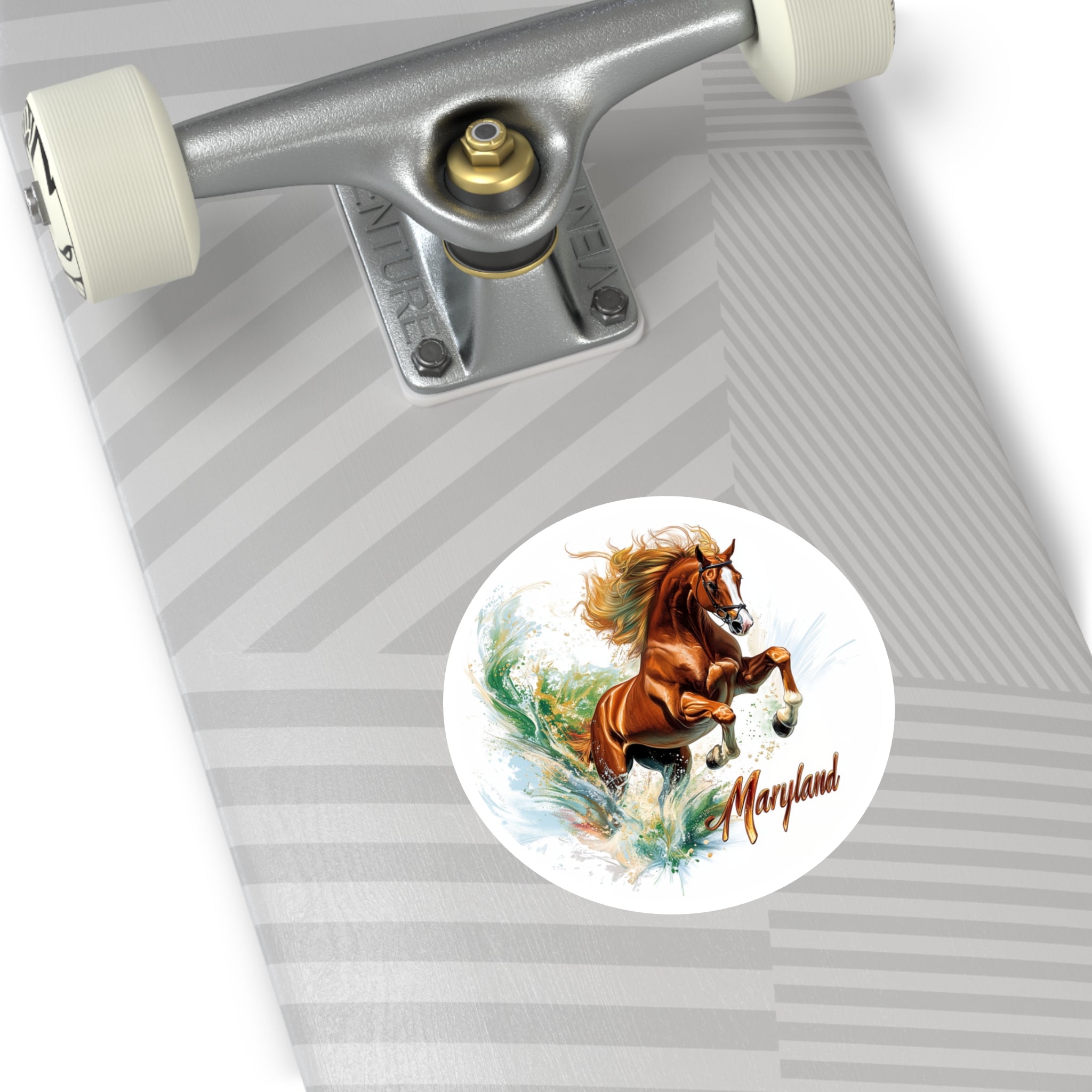 Maryland Thoroughbred Sticker, Horse Art Design, State Pride, Dynamic Motion