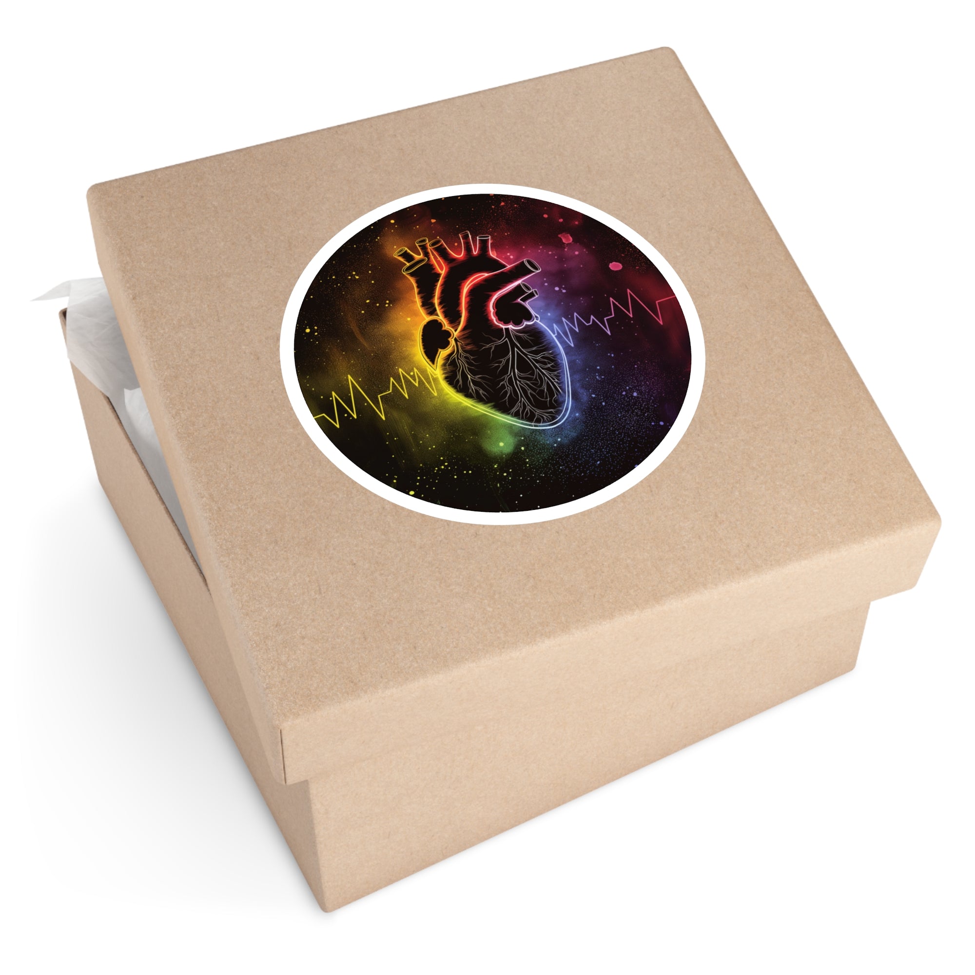 Rainbow Pulse, Heartbeat Sticker, Pride Art, Love Energy Design