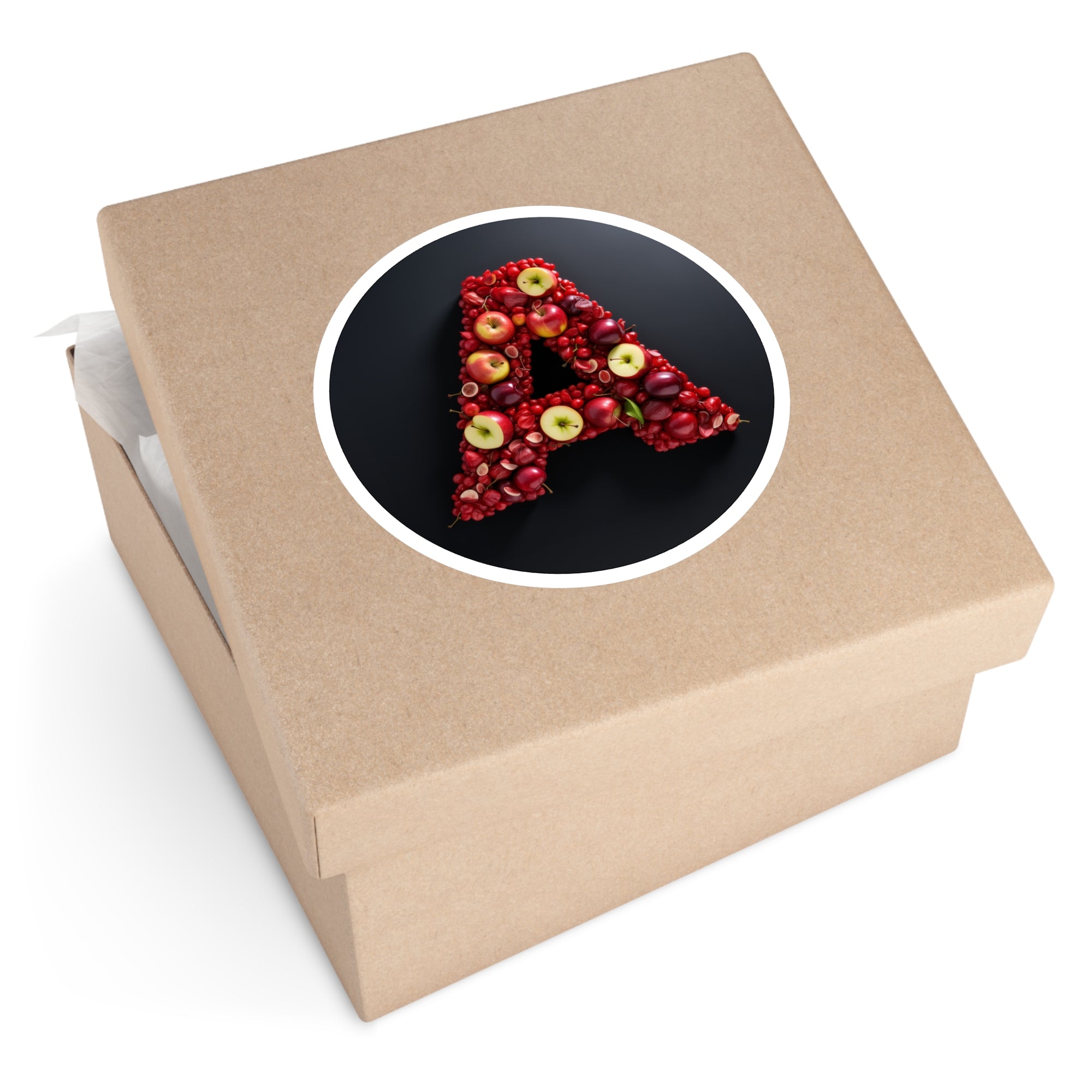 Letter A Apple Design, Fruit Art Sticker, Kitchen, Playful Decor
