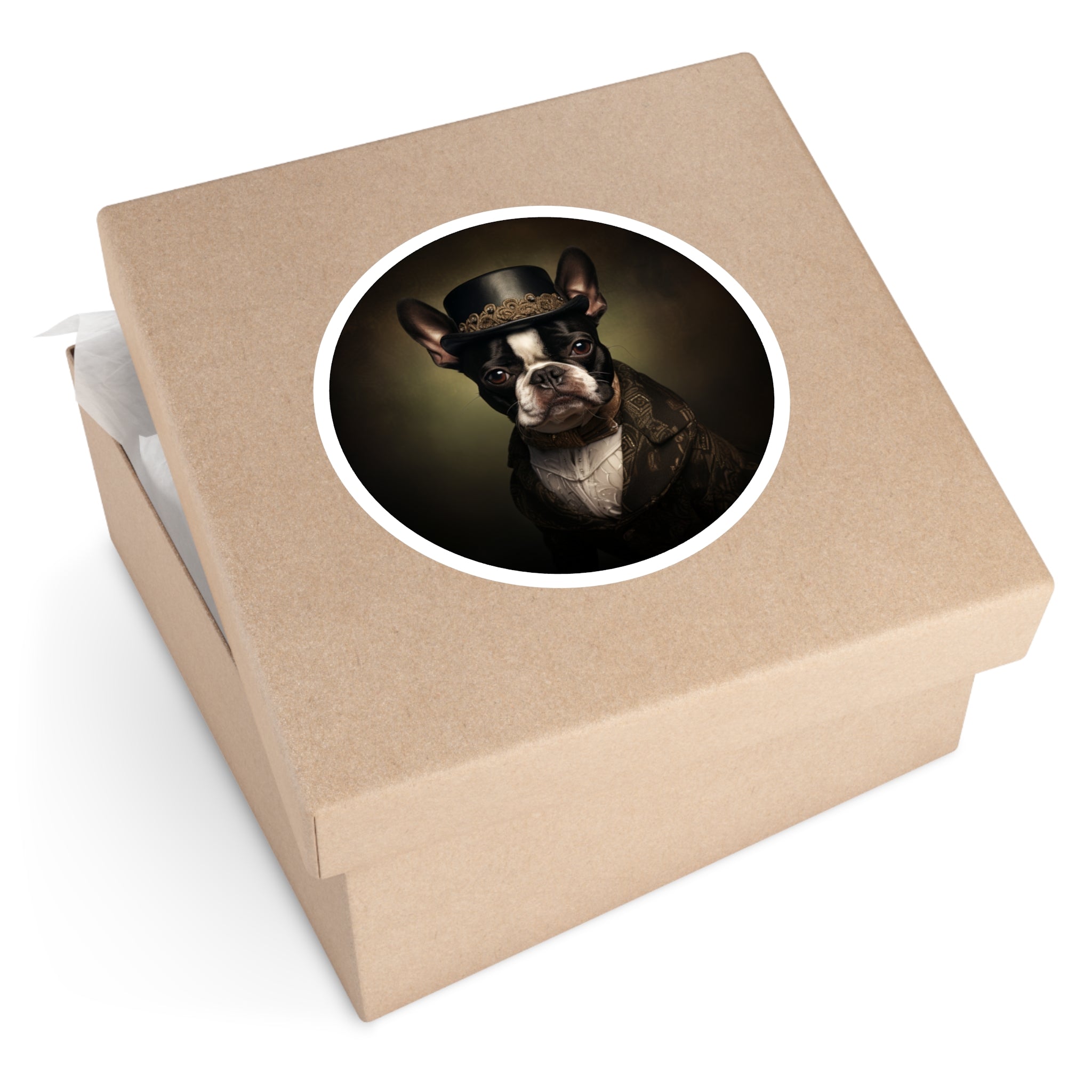Boston Terrier, Gothic Sticker, Laptop Decal, Gift for Dog Lovers