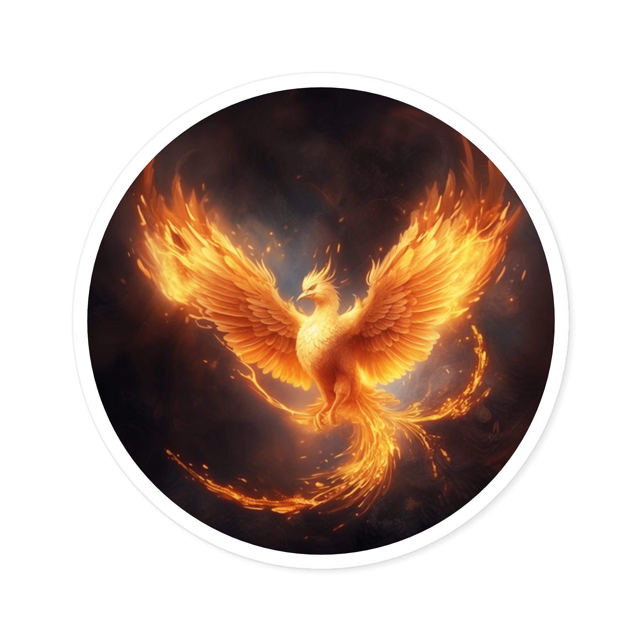 Phoenix Rising Sticker, Fire Bird Art, Rebirth Symbol Design, Mythical Gift