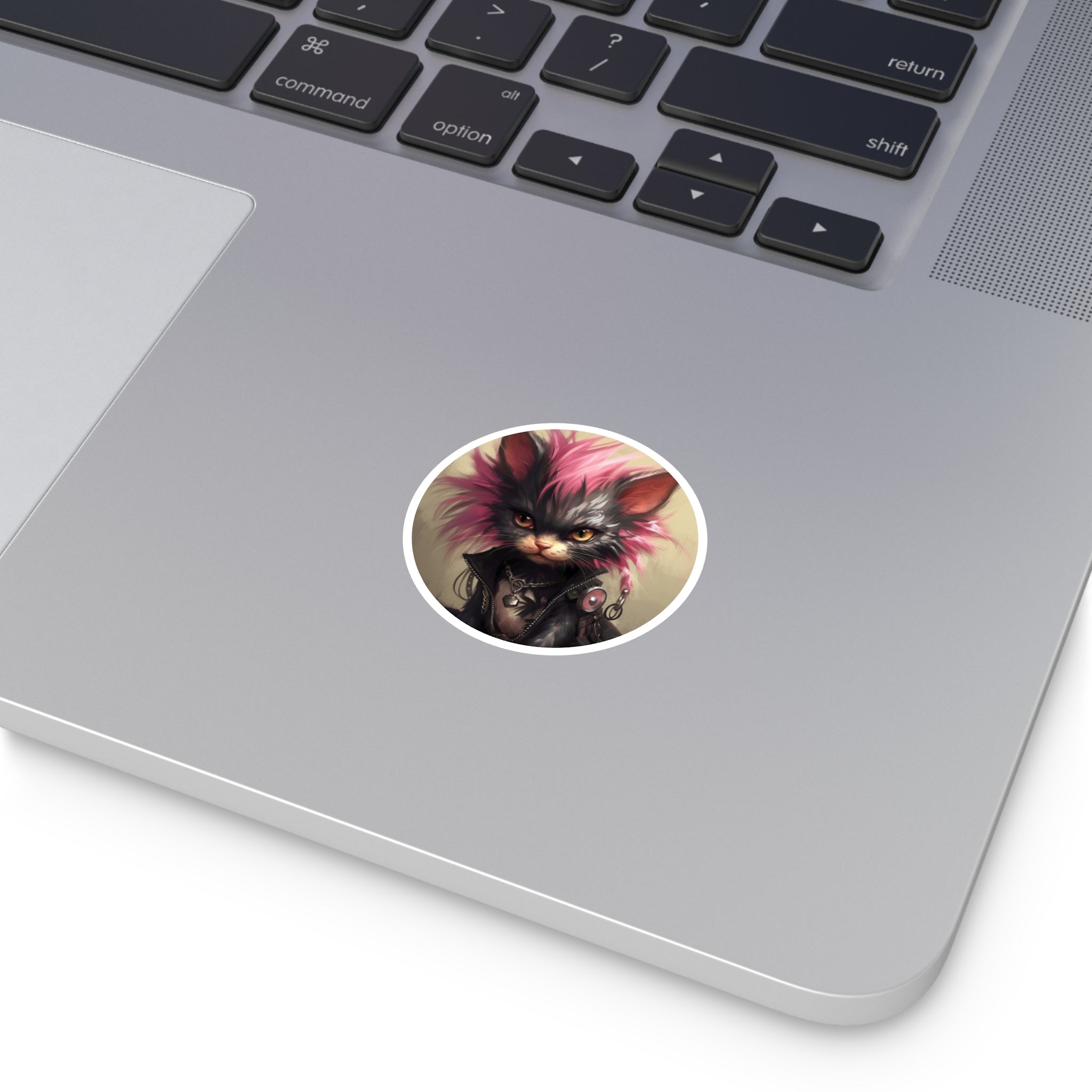 Punk Cat, Rebel Style Sticker, Trendy Pet Art, Attitude Design