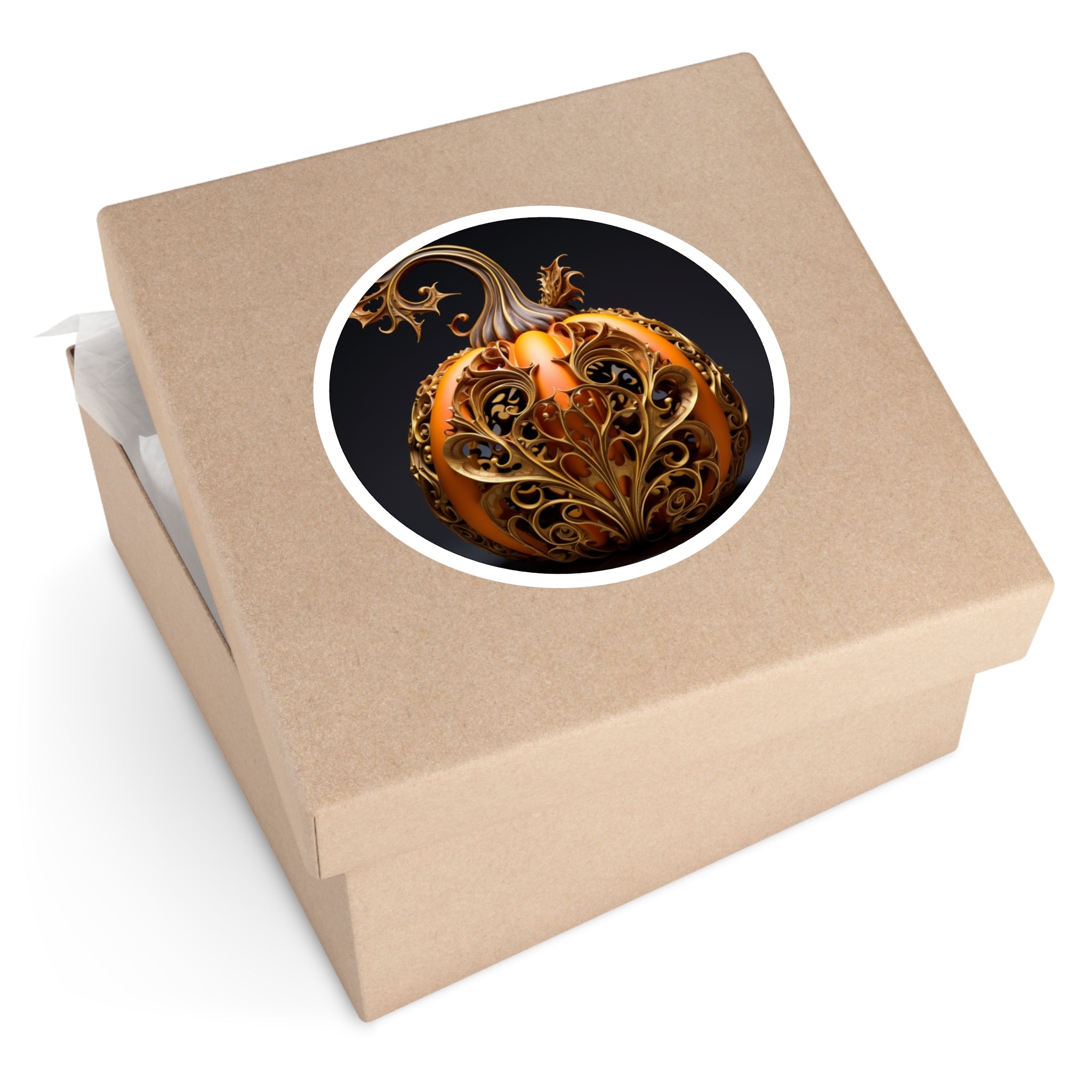 Pumpkin Filigree, Detailed Art Sticker, Fall Decor, Seasonal Gift