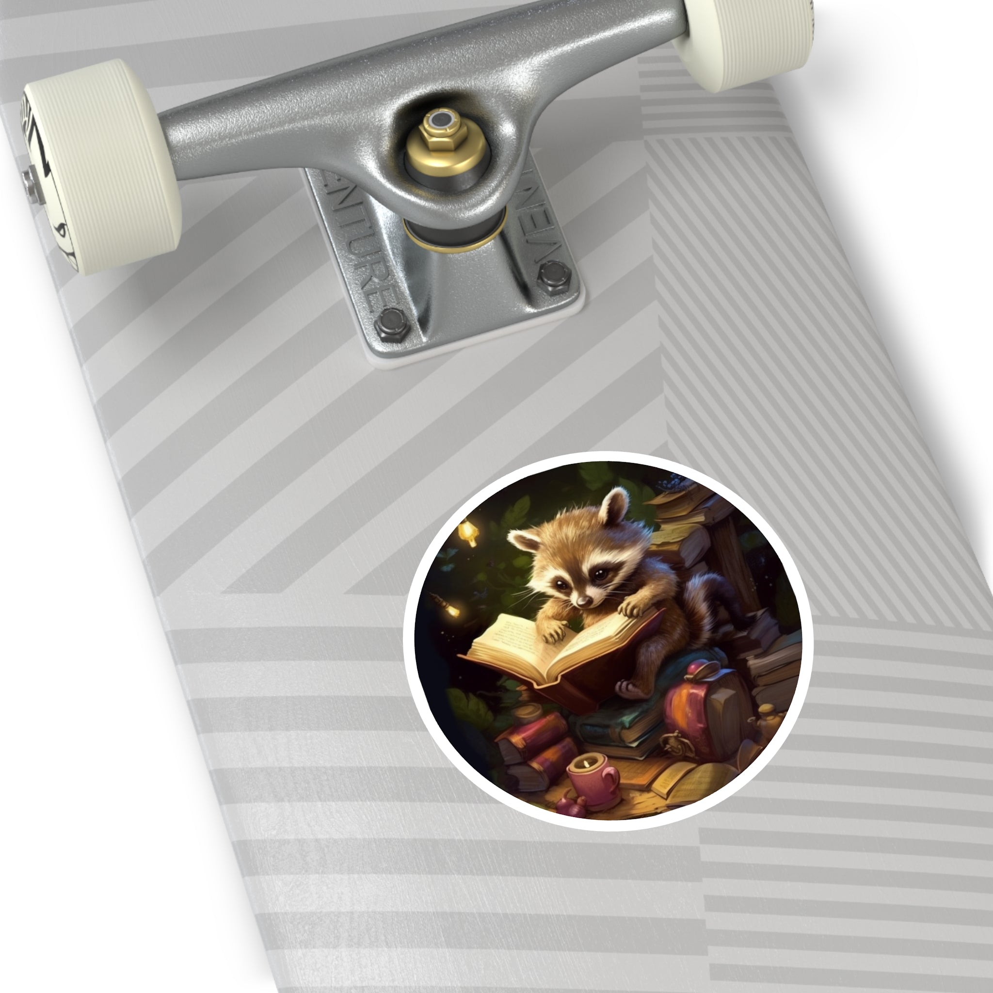 Bookish Raccoon, Cozy Forest Sticker, Reading Art, Whimsical Design