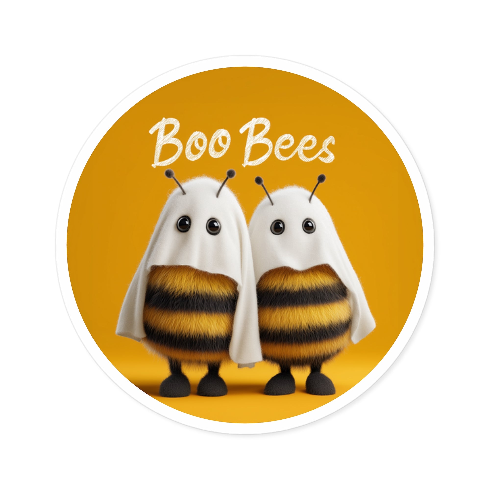 Boo Bees Sticker, Funny Halloween Design, Cute Bee Art, Playful Gift