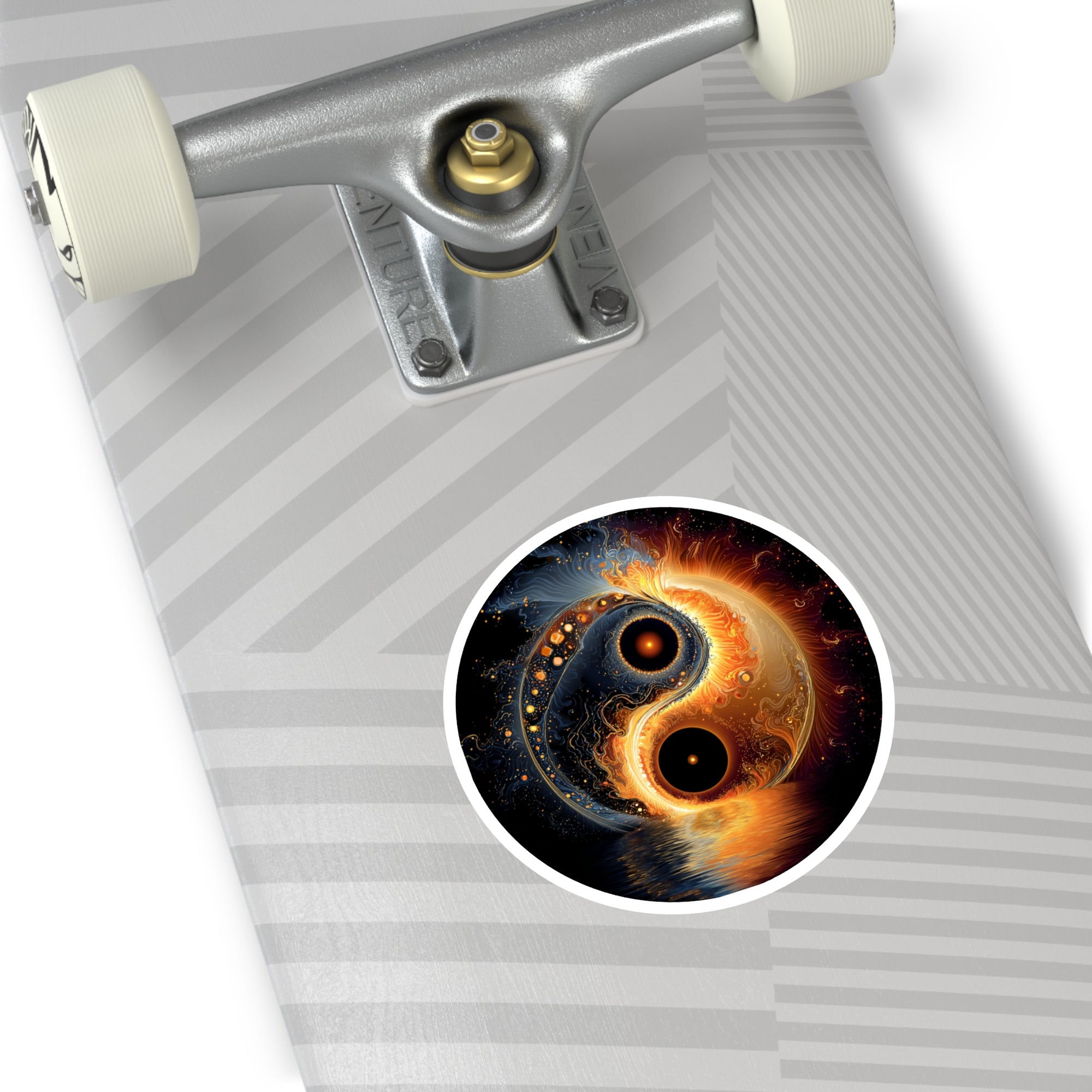 Fire and Ice Yin Yang Sticker, Cosmic Balance Art, Spiritual Decor, Zen Gift