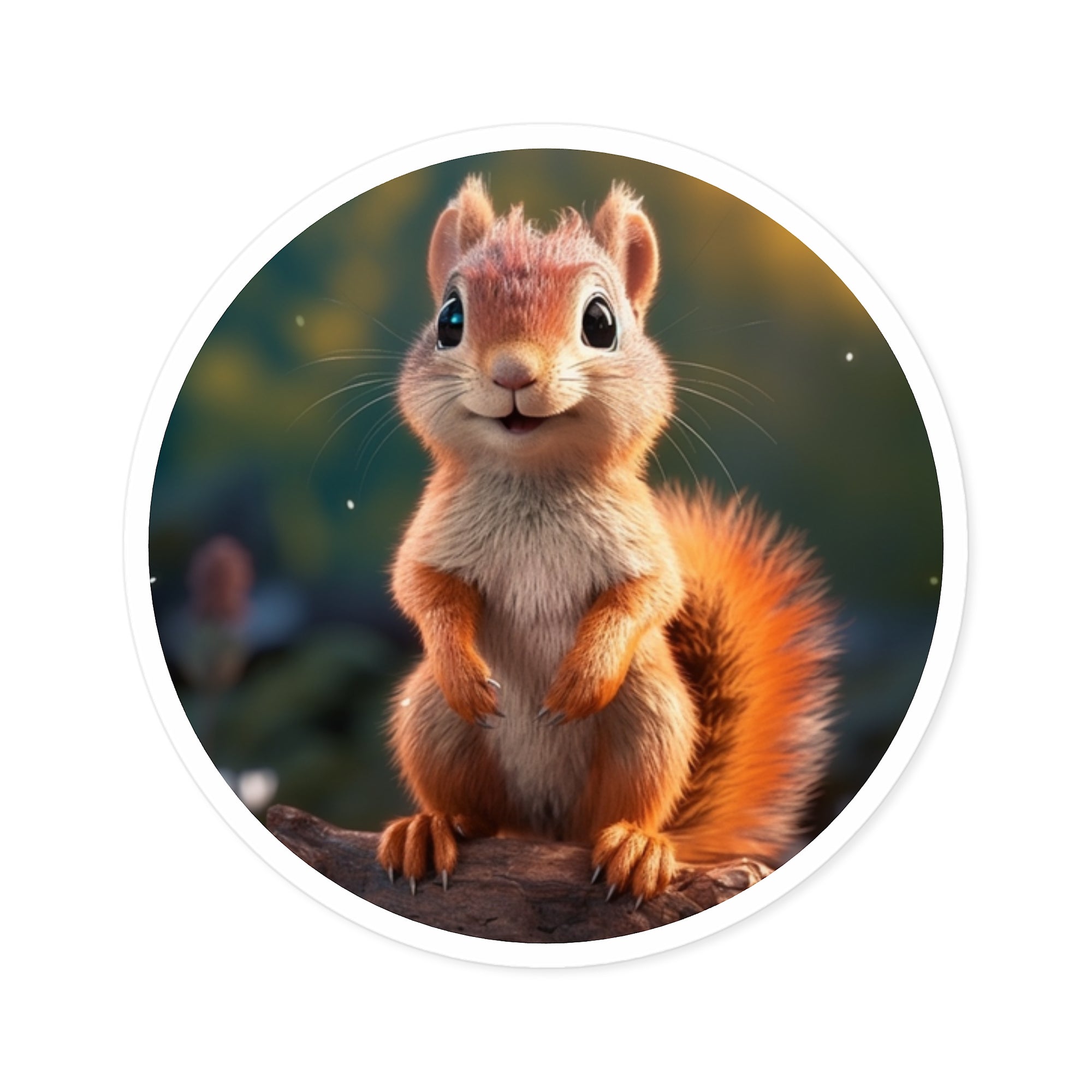 Happy Squirrel, Woodland Sticker, Cute Animal, Joyful Forest Art