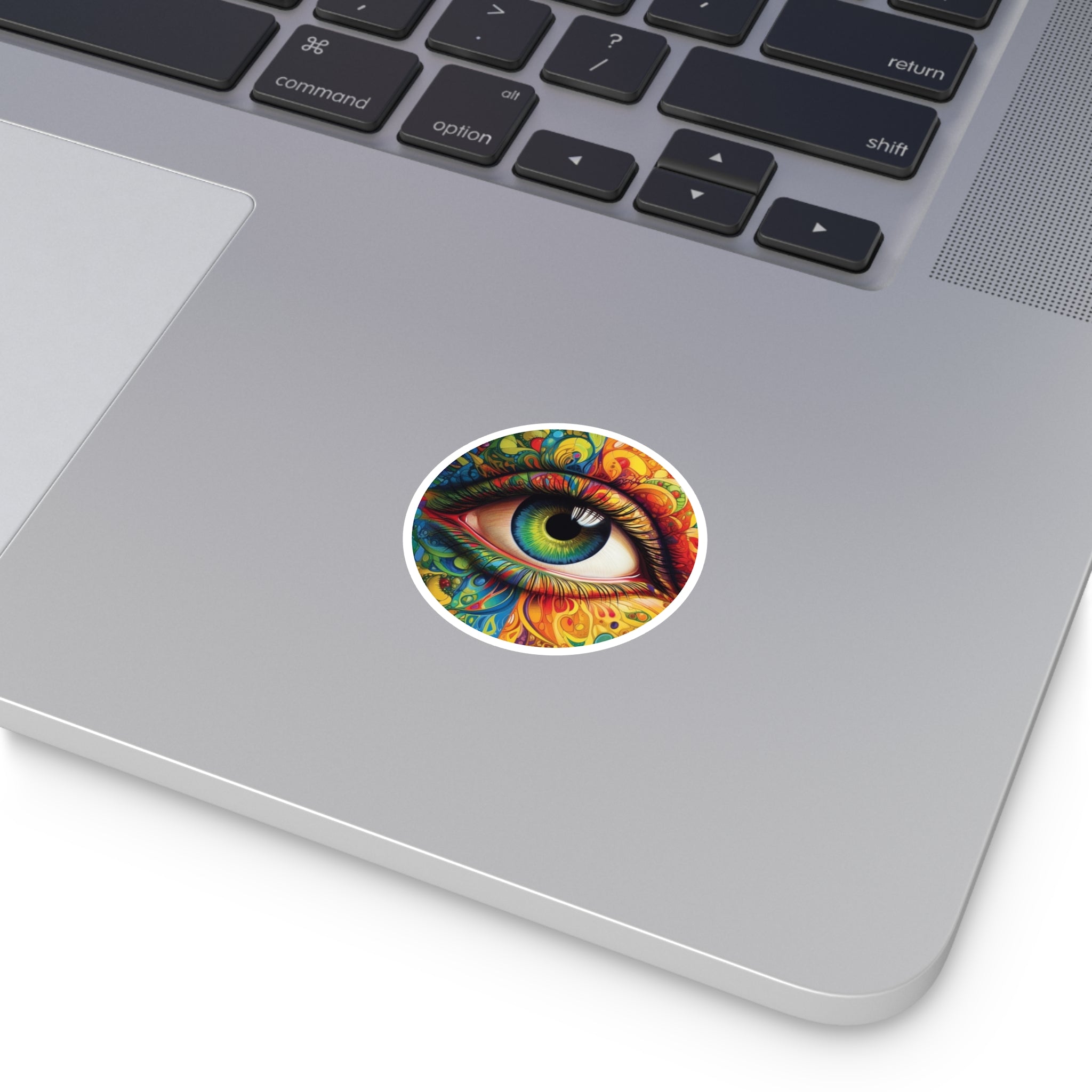 Rainbow Psychedelic Eye, Trippy Vision Sticker, Laptop Decal, Colorful Art Gift