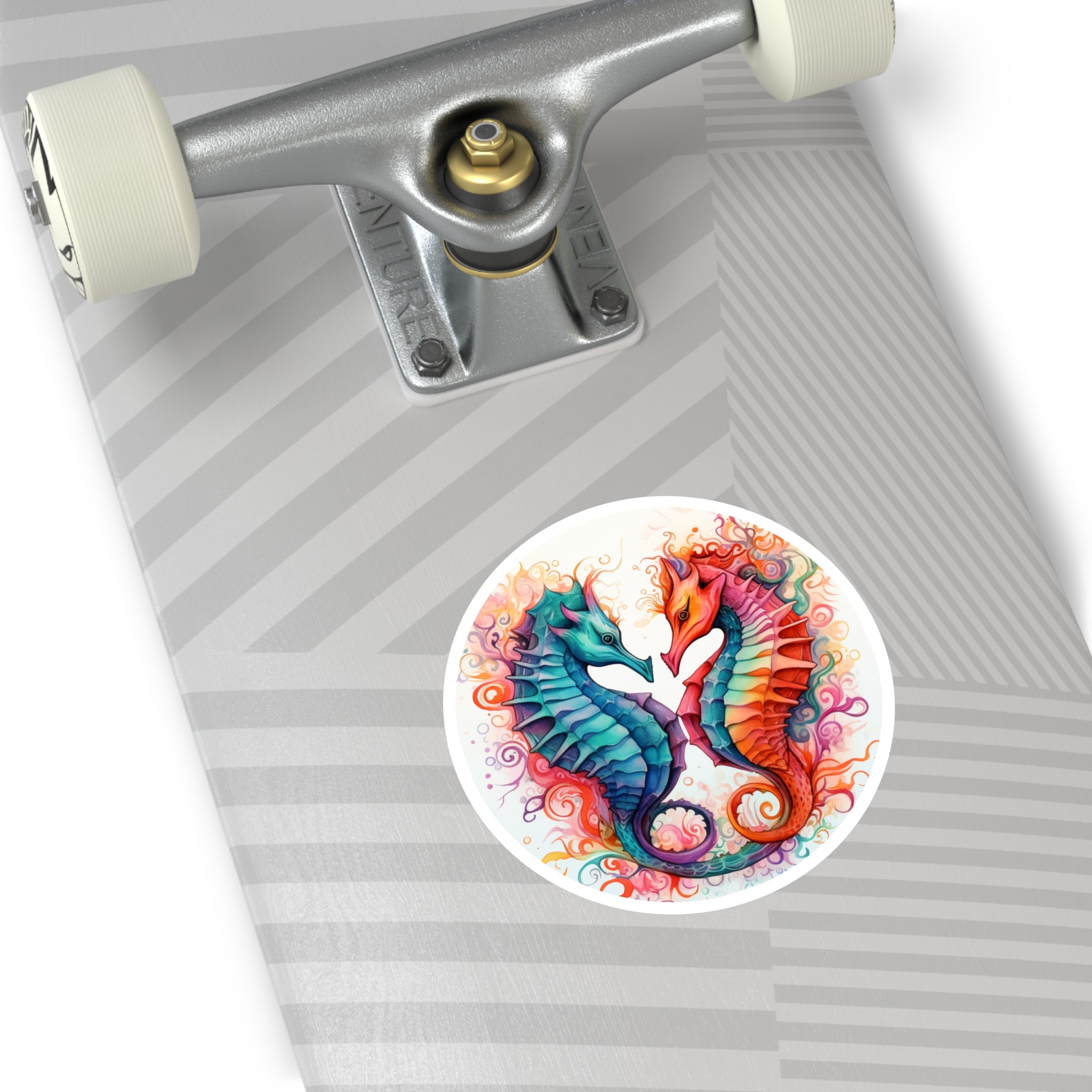 Seahorses Sticker, Colorful Art, Ocean Theme, Friendship Gift