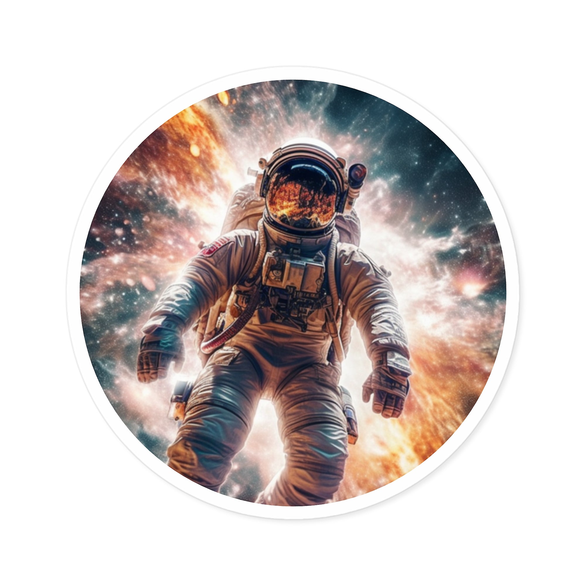 Galactic Astronaut, Space Art Sticker, Cosmic Design, Adventure Theme